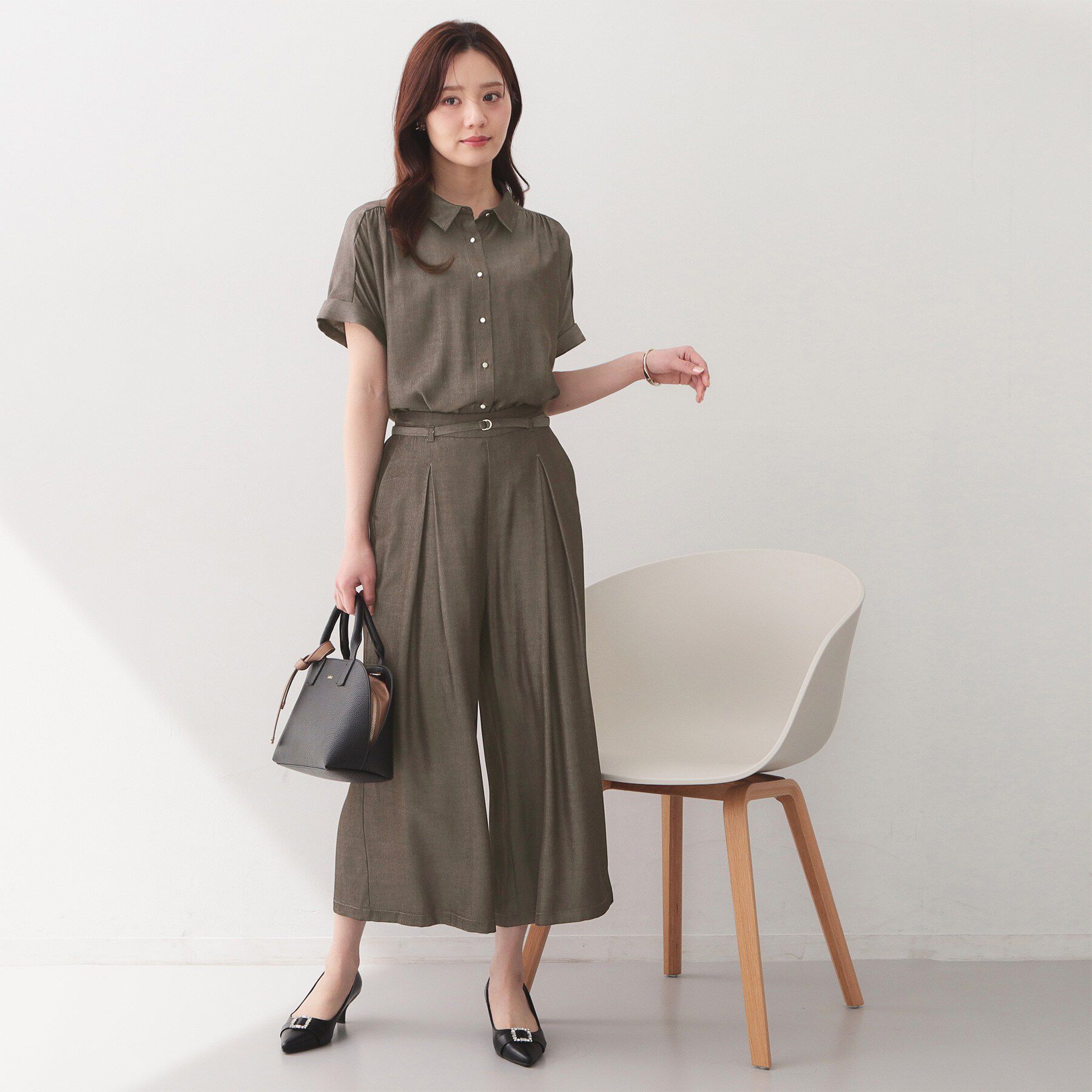 index「シャンブレーターンバックシャツ【洗濯機OK／UVケア／接触冷感／吸水速乾】」|シャツ・ブラウス|