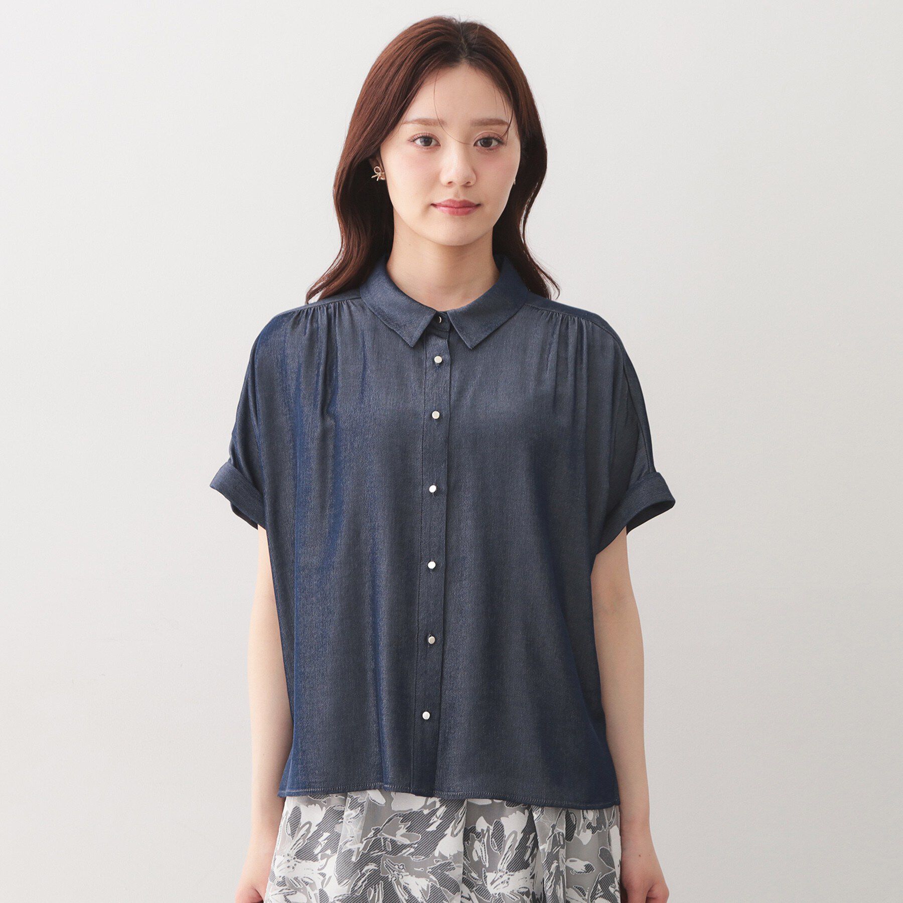 index「シャンブレーターンバックシャツ【洗濯機OK／UVケア／接触冷感／吸水速乾】」|シャツ・ブラウス|