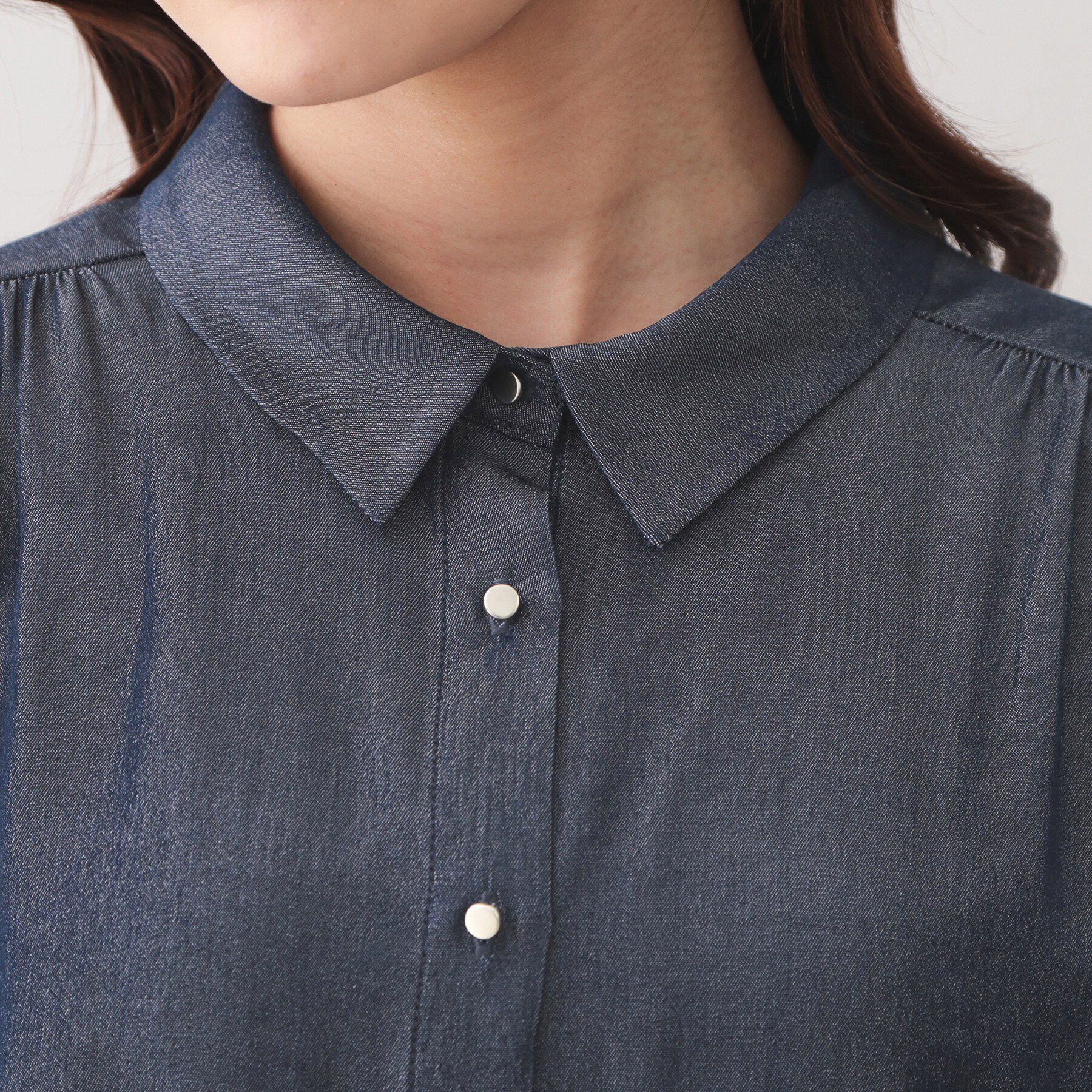 index「シャンブレーターンバックシャツ【洗濯機OK／UVケア／接触冷感／吸水速乾】」|シャツ・ブラウス|