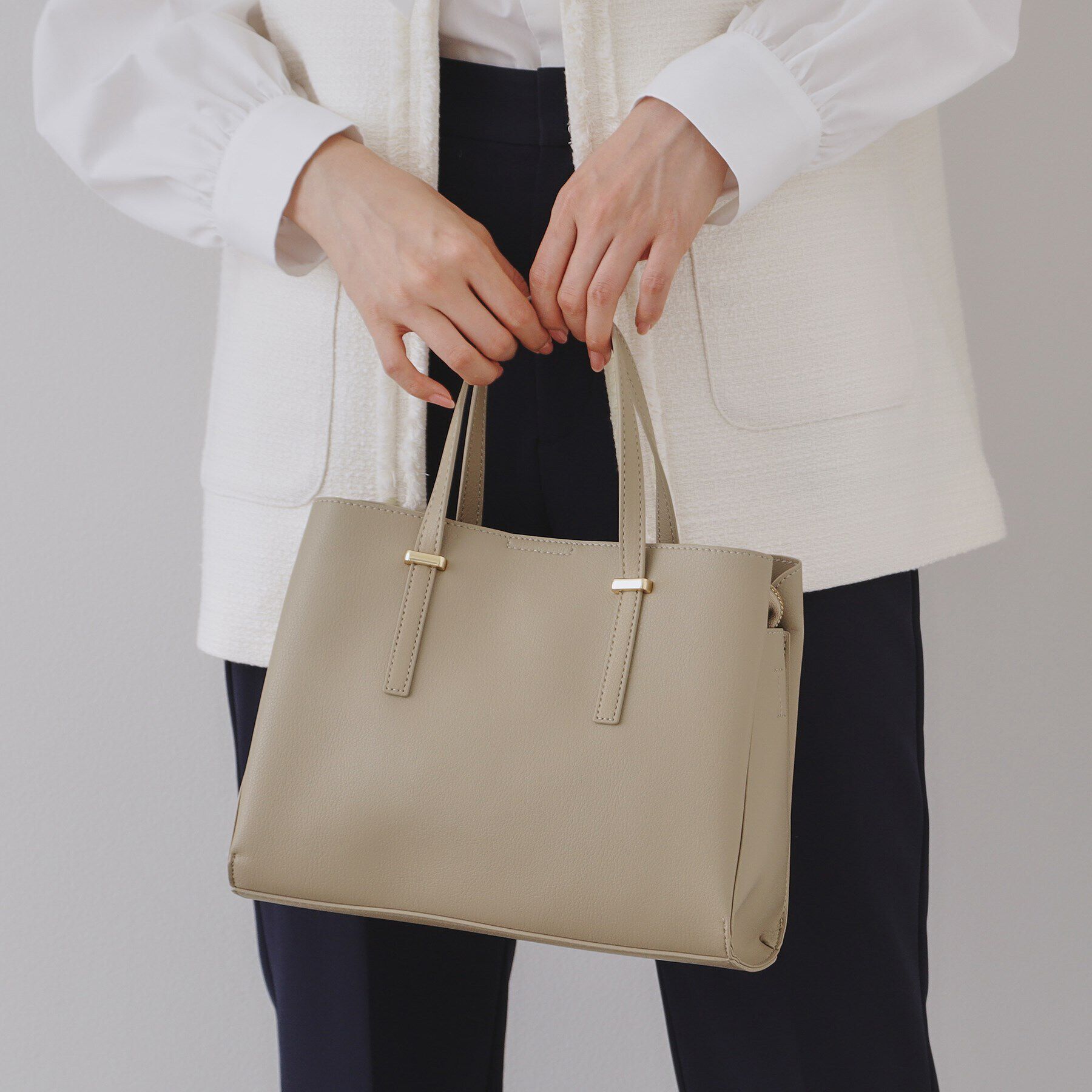 OPAQUE.CLIP「【2WAY】フロントバースクエアデザインミドルバッグ」|ハンドバッグ|