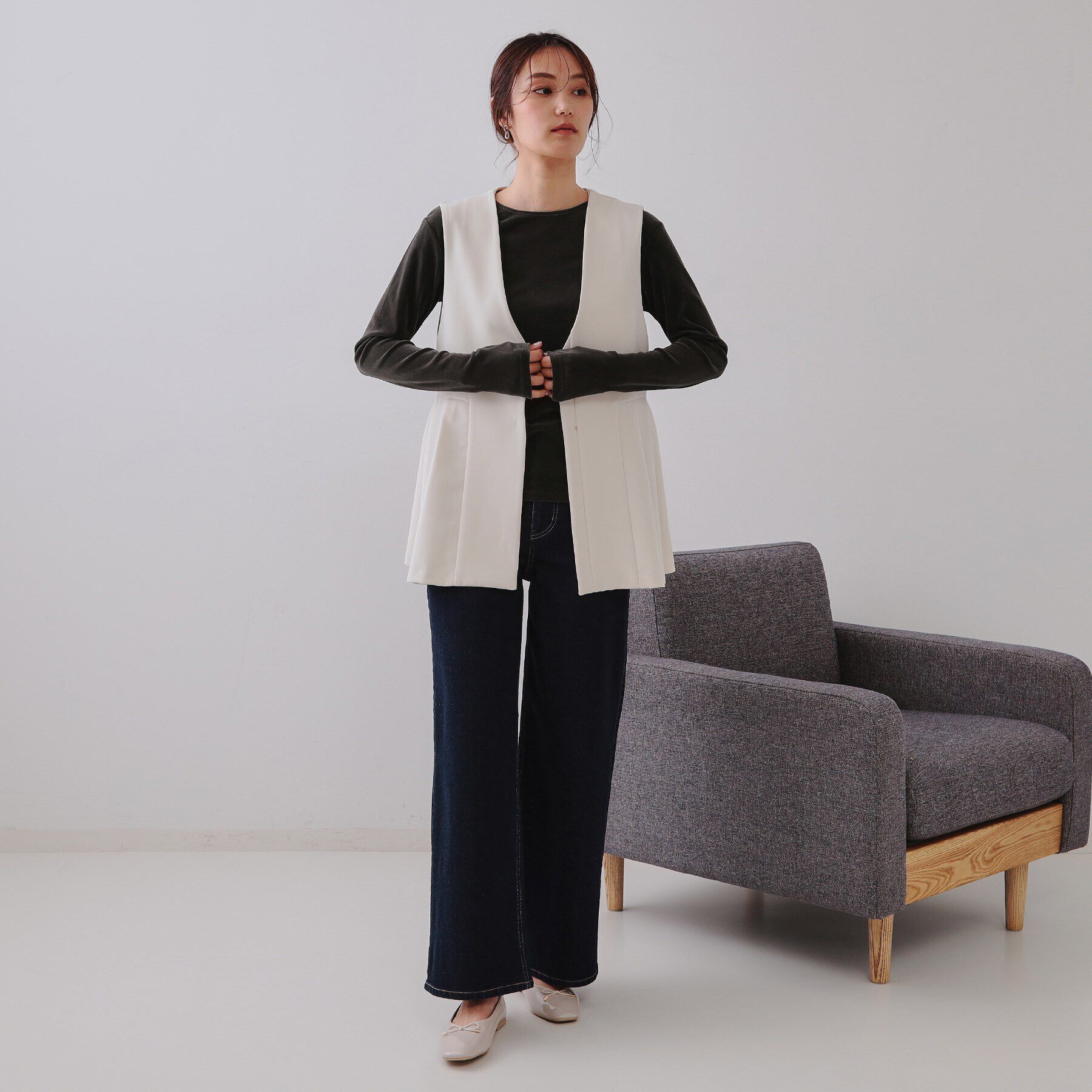 OPAQUE.CLIP「シアーベロアトップス【洗濯機洗い可】」|Tシャツ・カットソー|