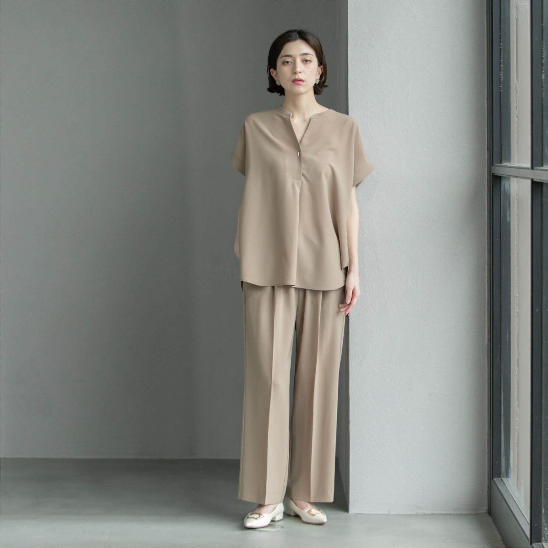 OPAQUE.CLIP「《6色展開/丈が選べる》美脚イージーワイドパンツ/セットアップ対応【ストレッチ/洗濯機洗い可/防シワ」|その他|