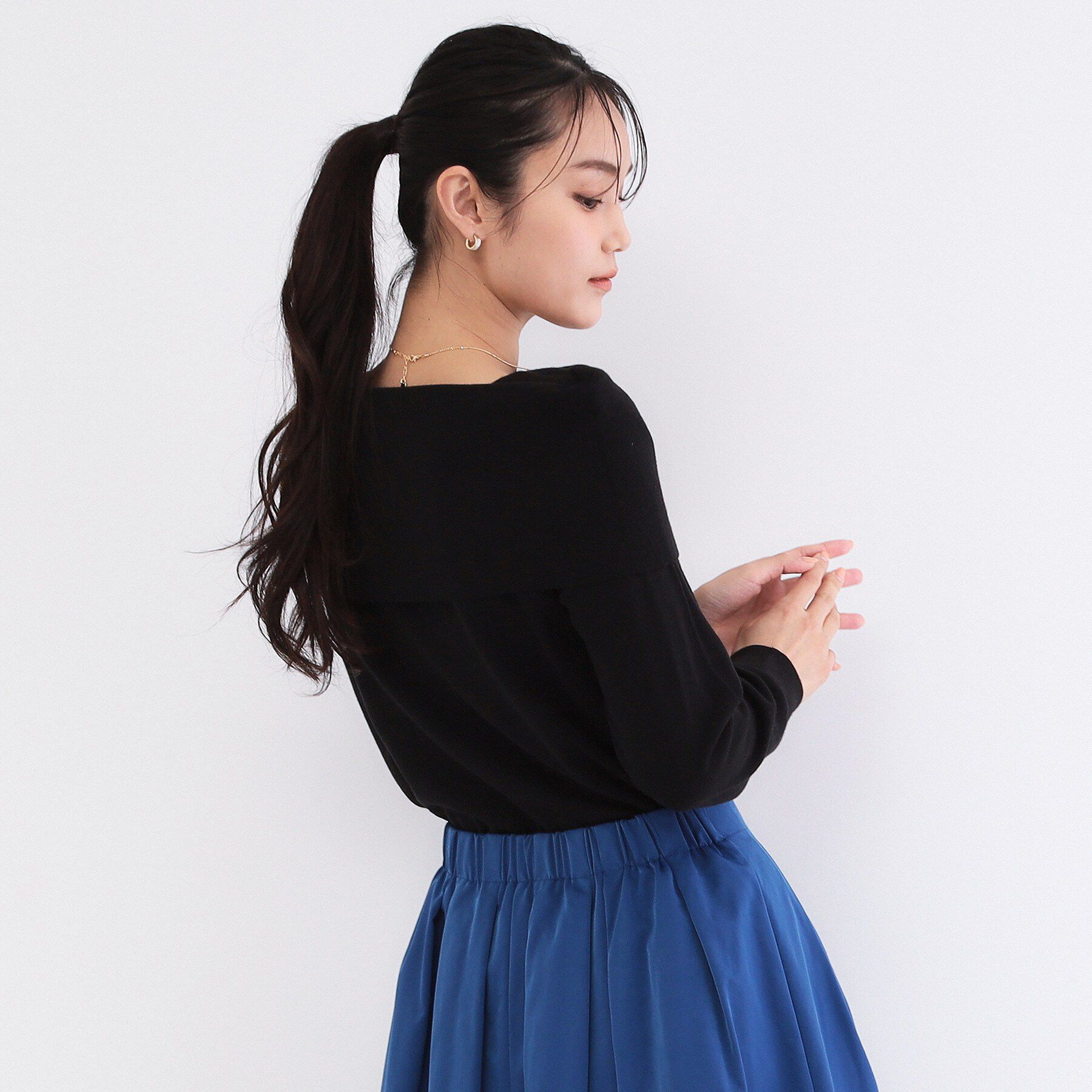 OPAQUE.CLIP「オフショルダーデザインニット【洗濯機OK】」|ニット・セーター|