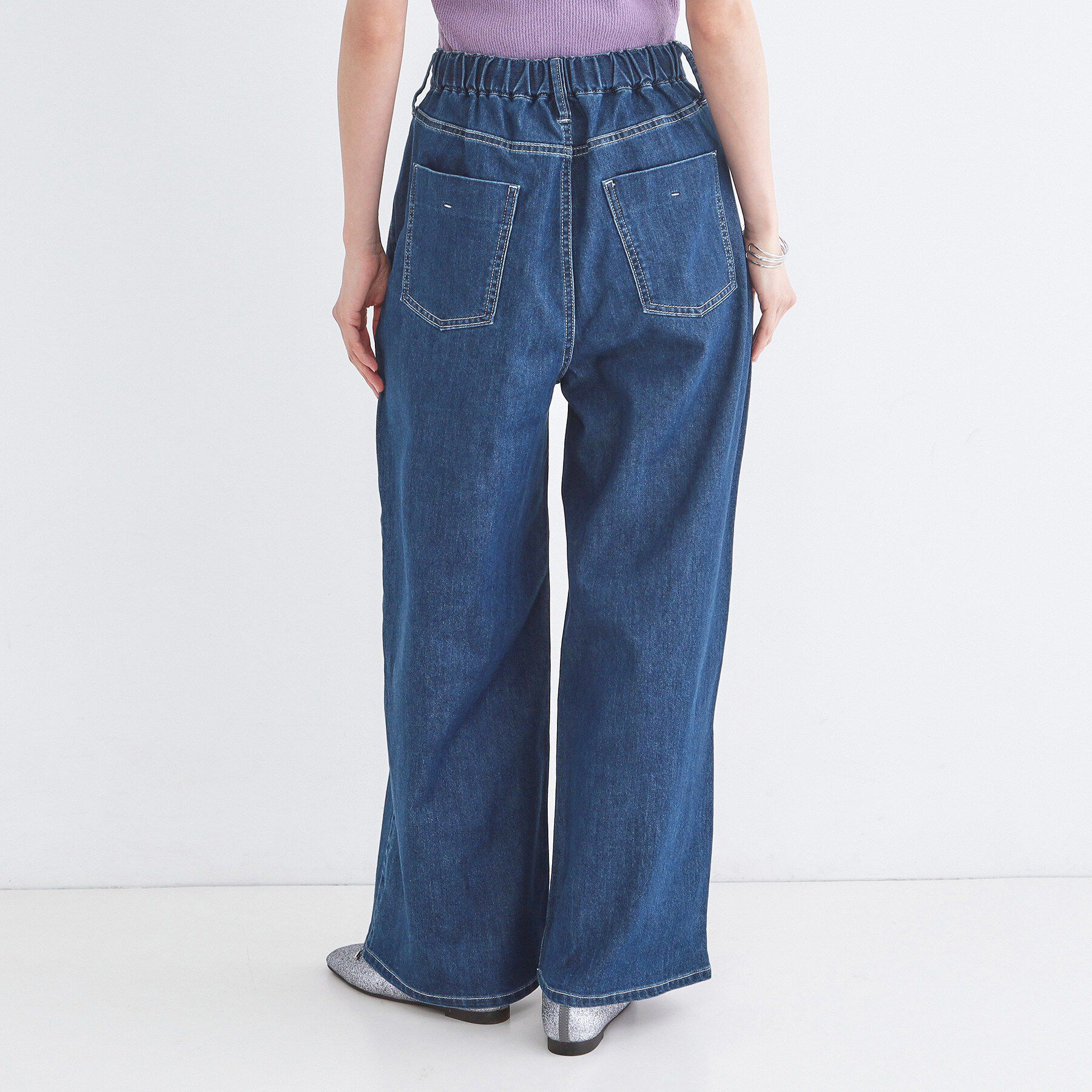 OPAQUE.CLIP「ライトオンスデニムイージーワイドパンツ【洗濯機OK】」|デニム|