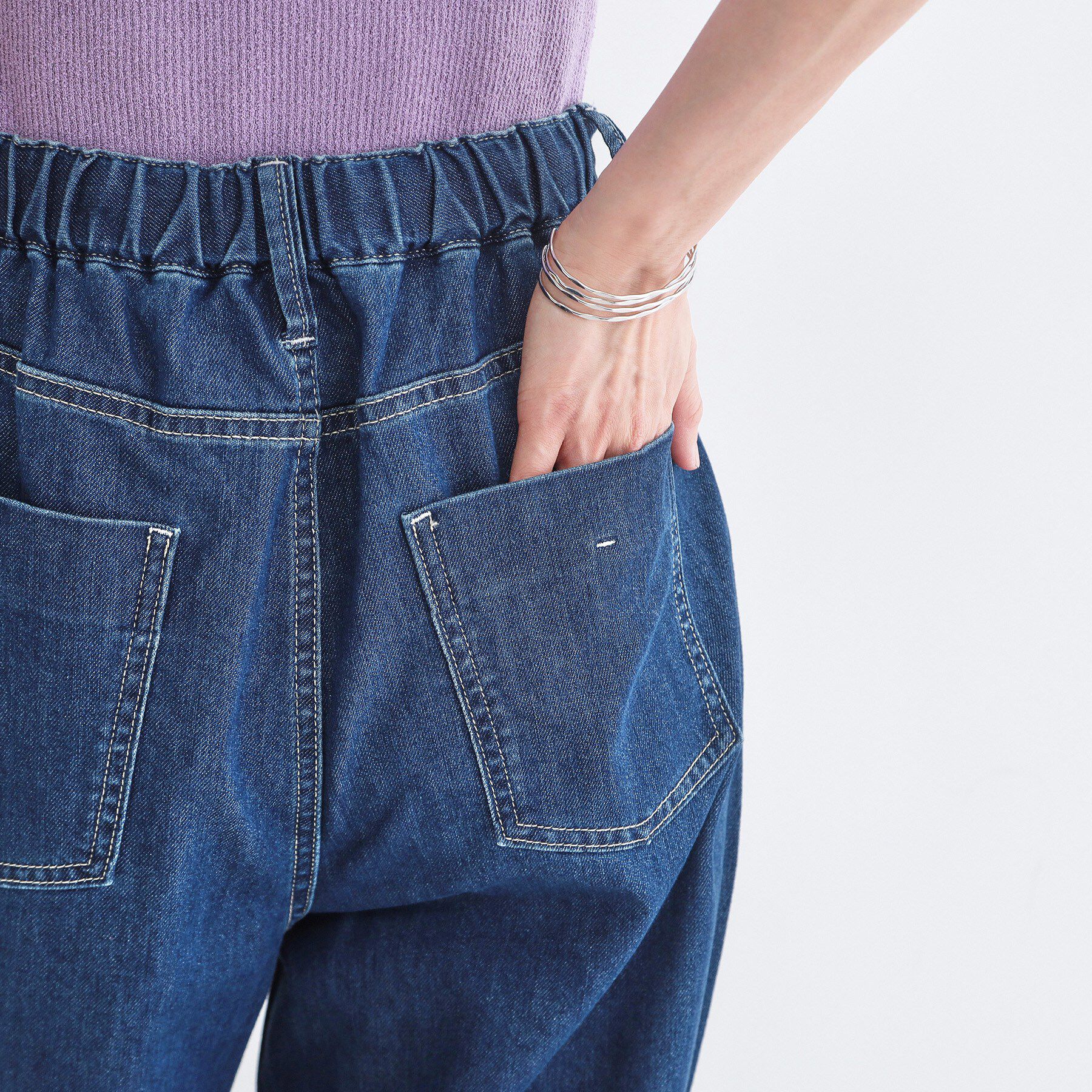 OPAQUE.CLIP「ライトオンスデニムイージーワイドパンツ【洗濯機OK】」|デニム|