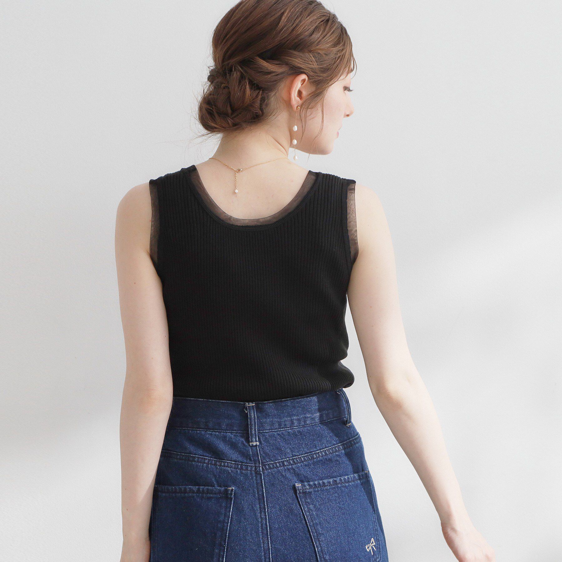 Couture broach「チュール付きタンクトップ」|キャミソール|