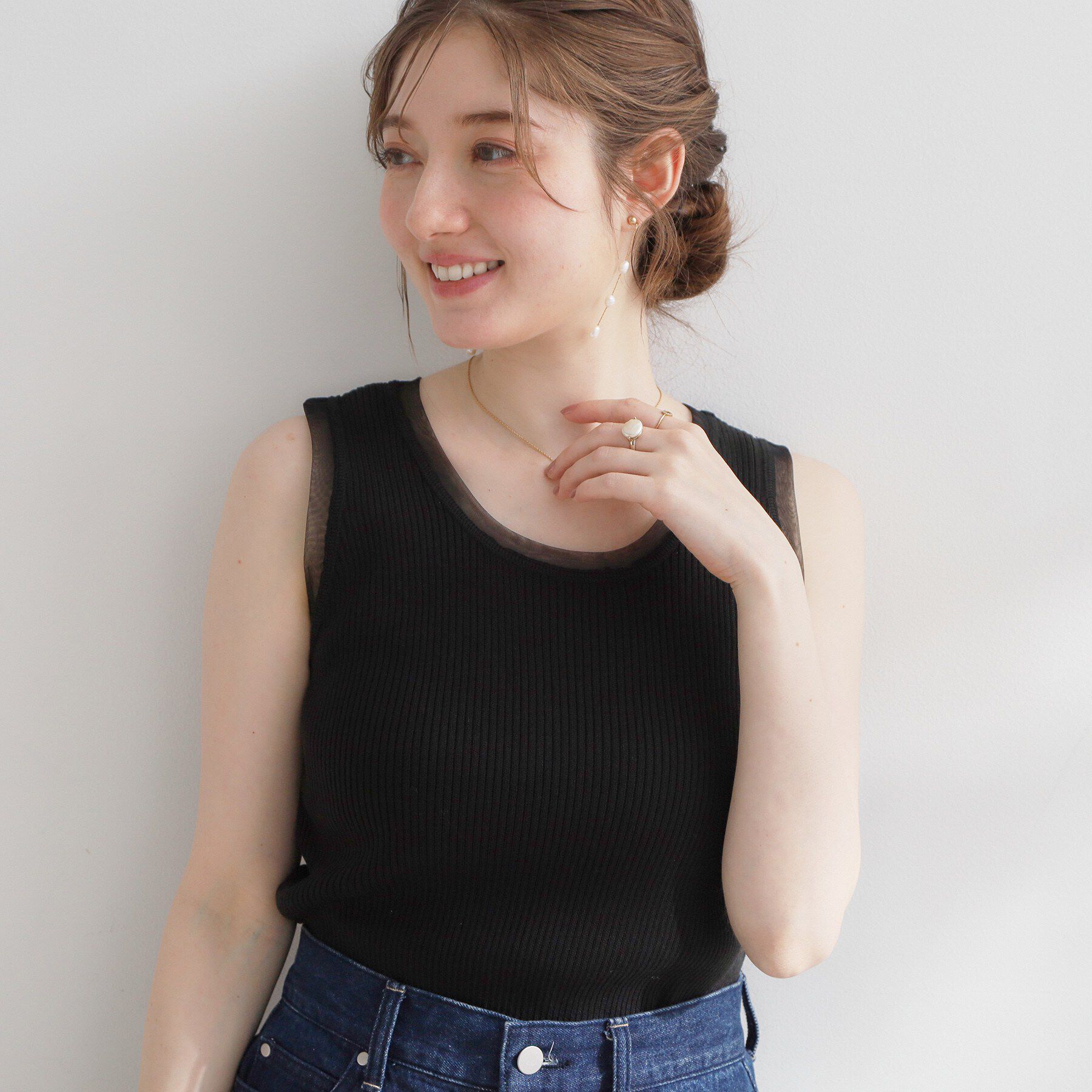 Couture broach「チュール付きタンクトップ」|キャミソール|