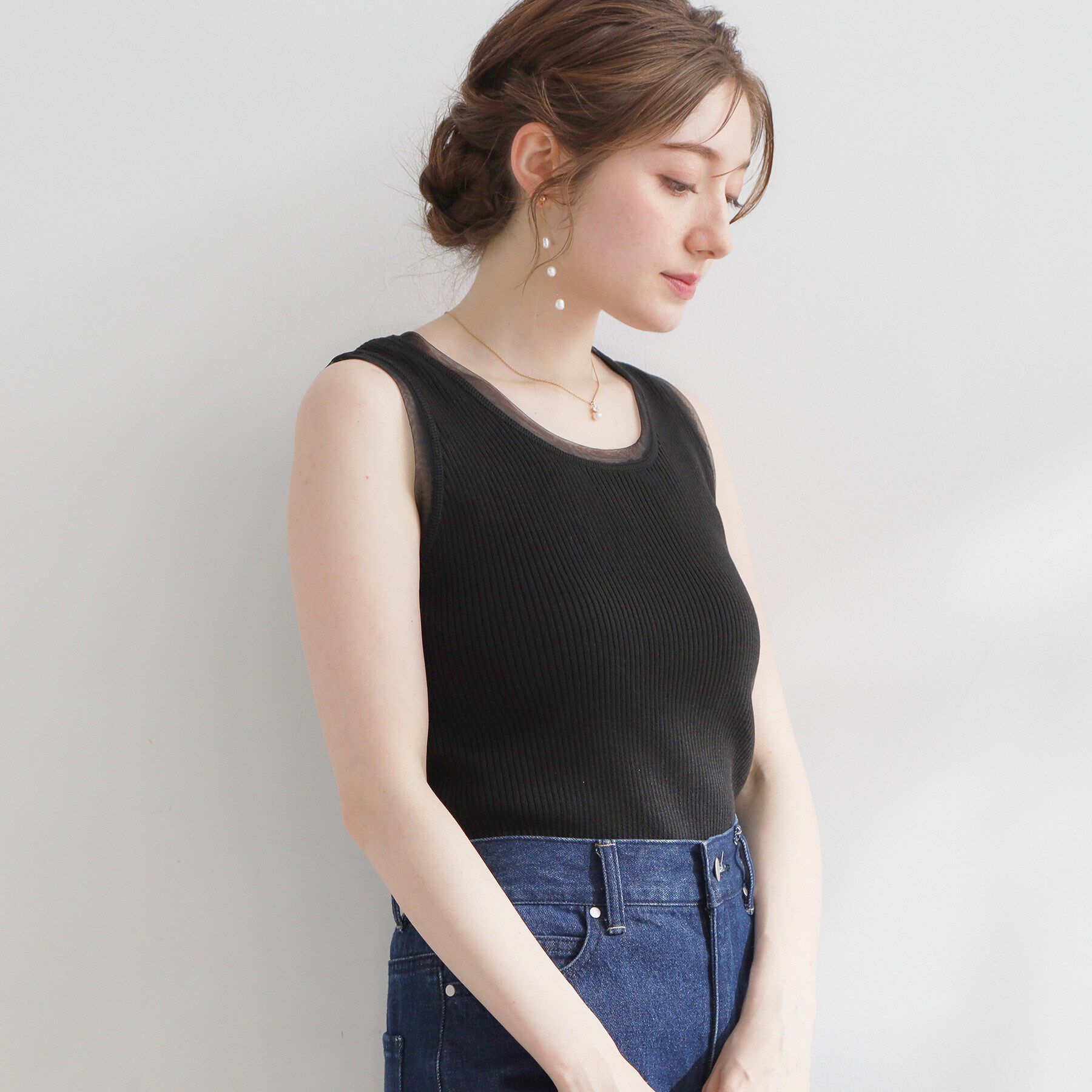 Couture broach「チュール付きタンクトップ」|キャミソール|