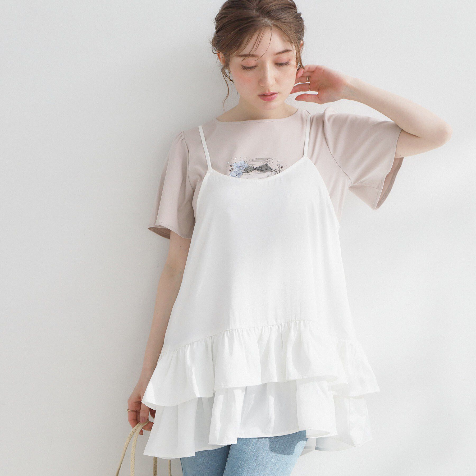 Couture broach「裾フリルキャミ」|キャミソール|