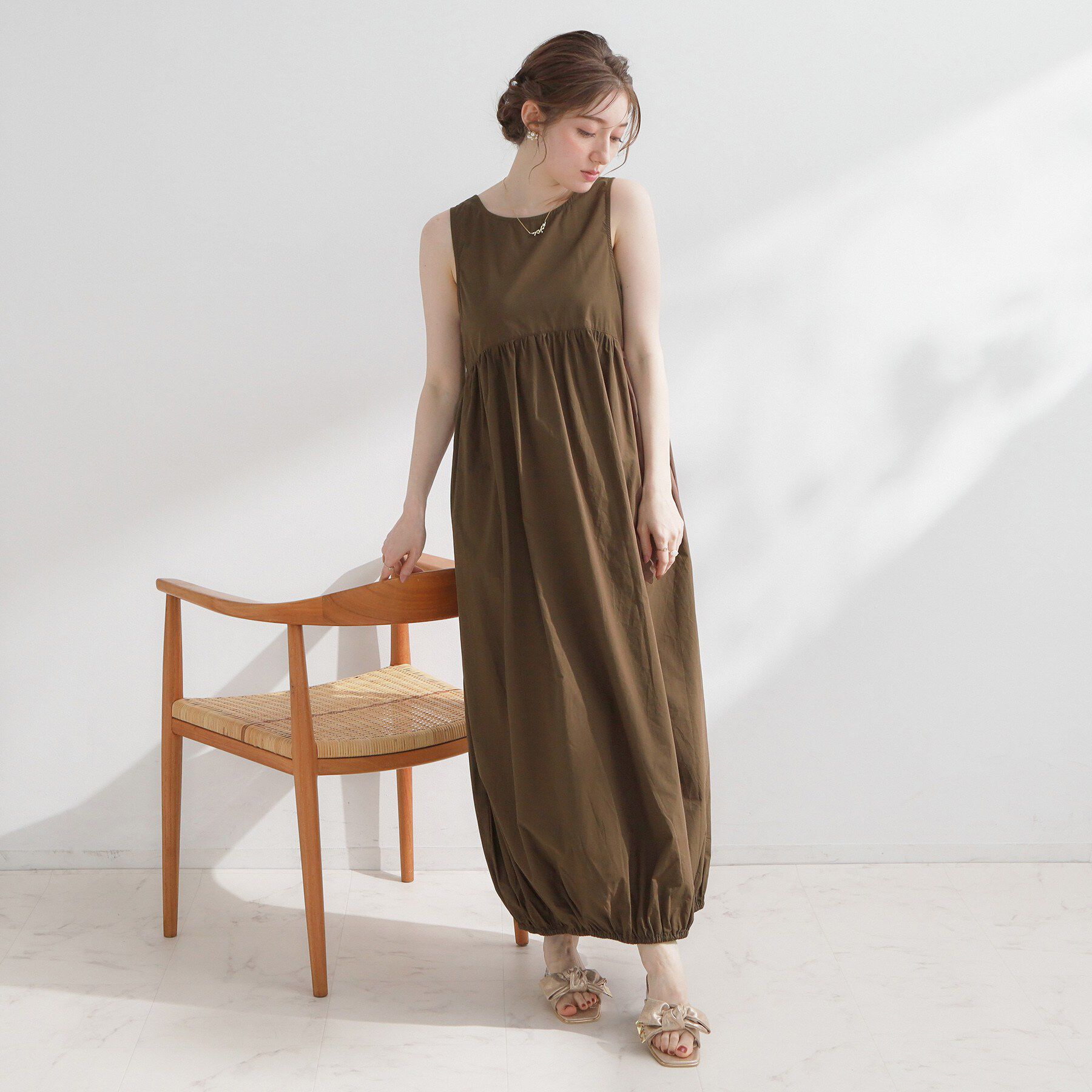 Couture broach「ノースリーブバルーンワンピース」|ワンピース|