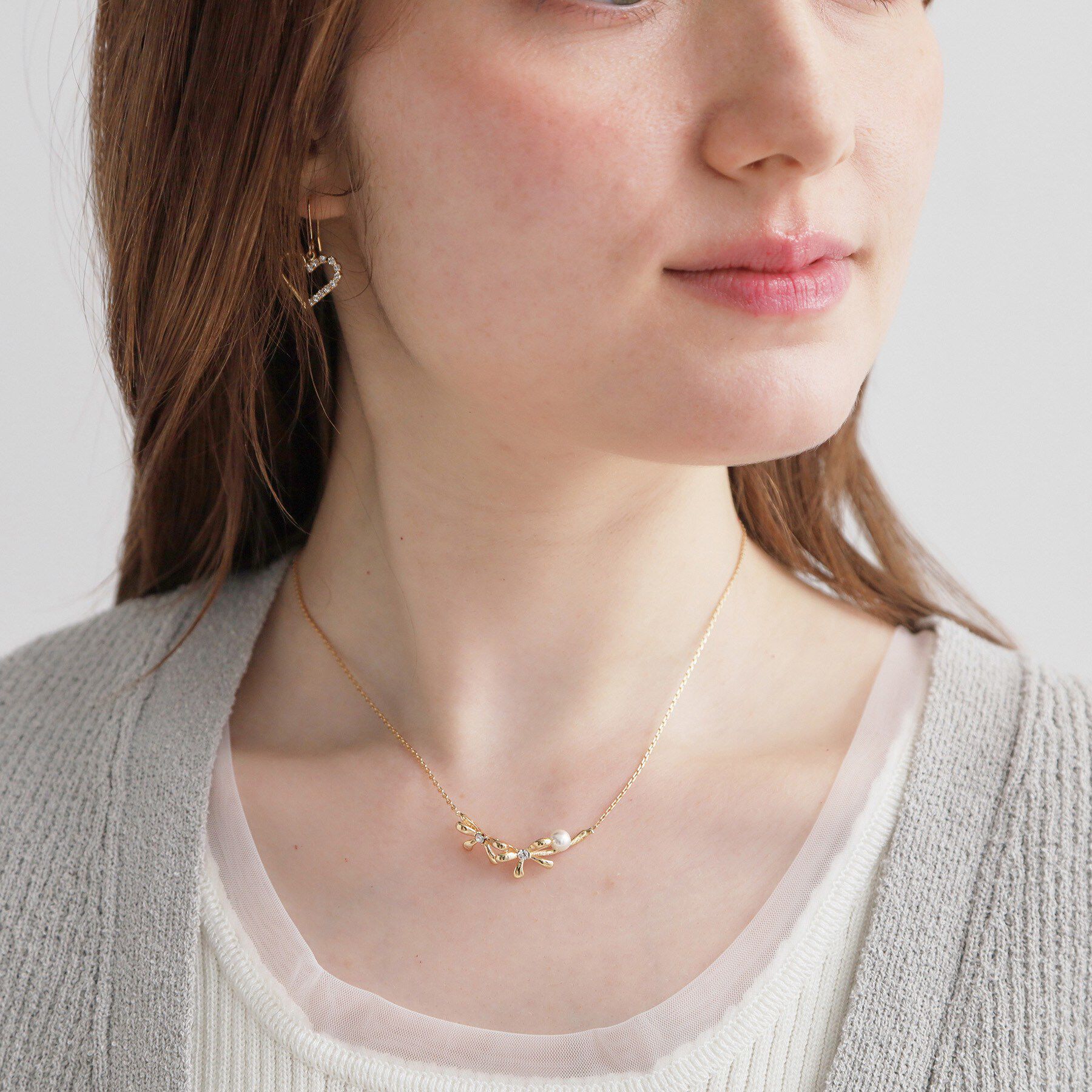 Couture broach「レディリボンパール調ネックレス」|ネックレス|