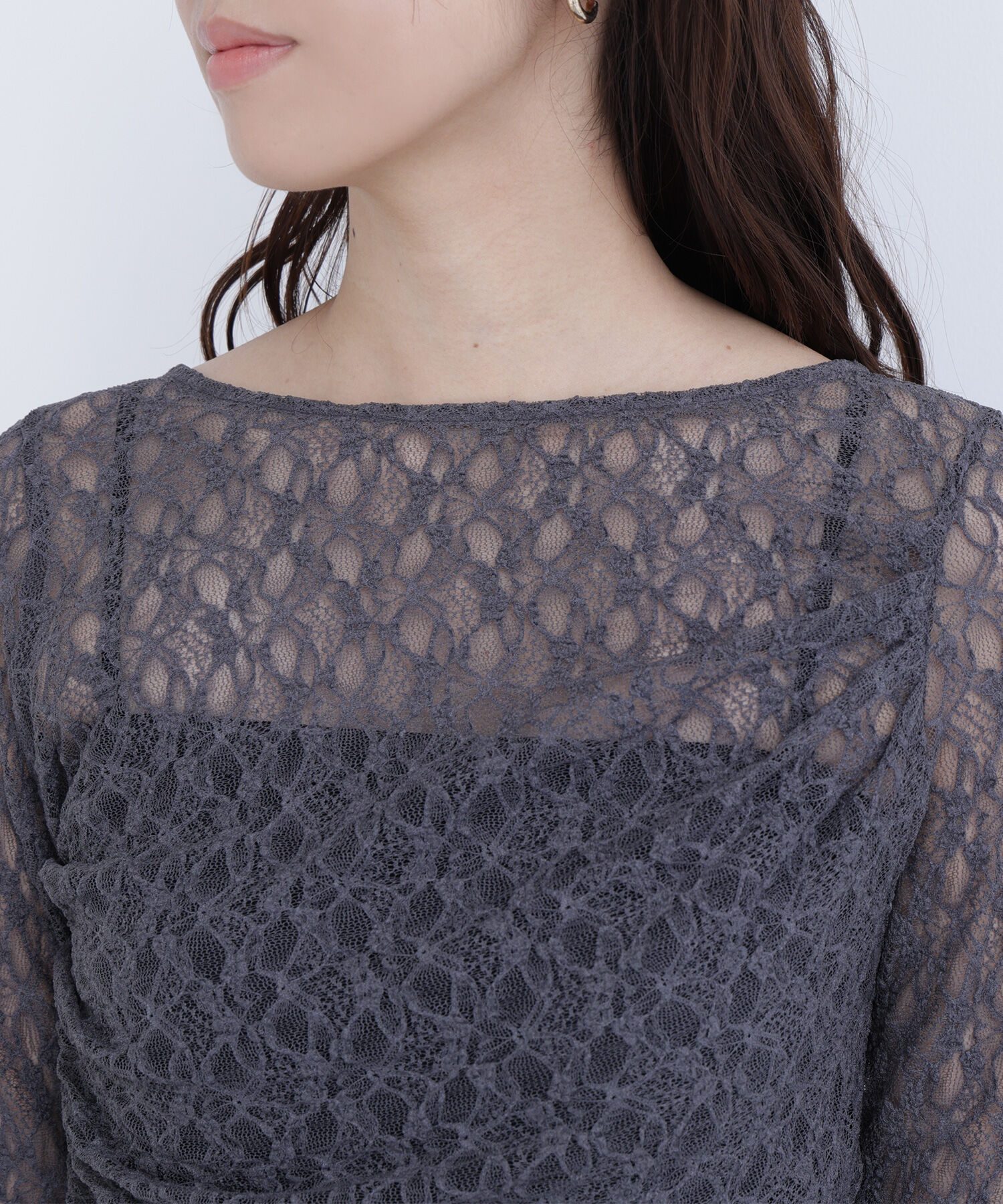  「レースドレープカットソー」|Tシャツ・カットソー|