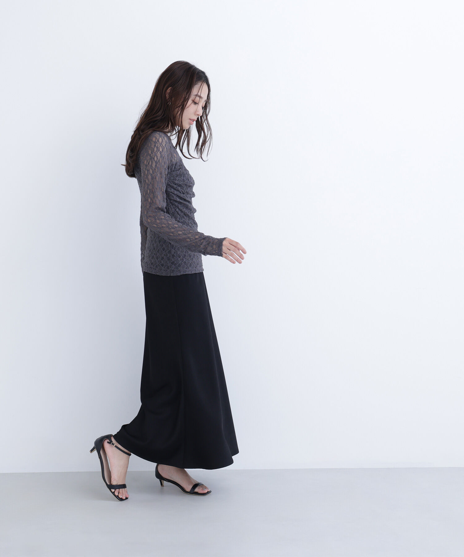  「レースドレープカットソー」|Tシャツ・カットソー|