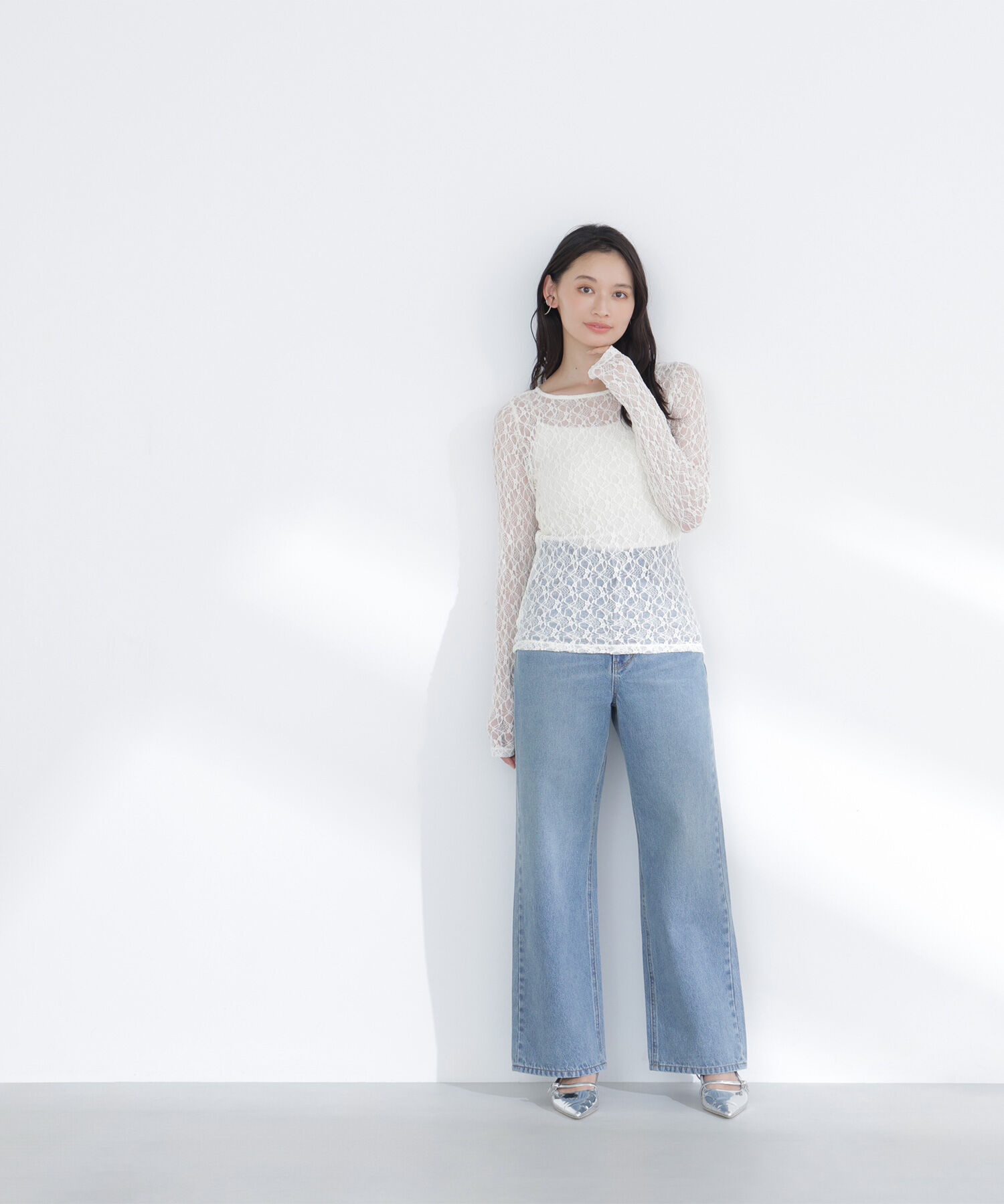  「レースドレープカットソー」|Tシャツ・カットソー|