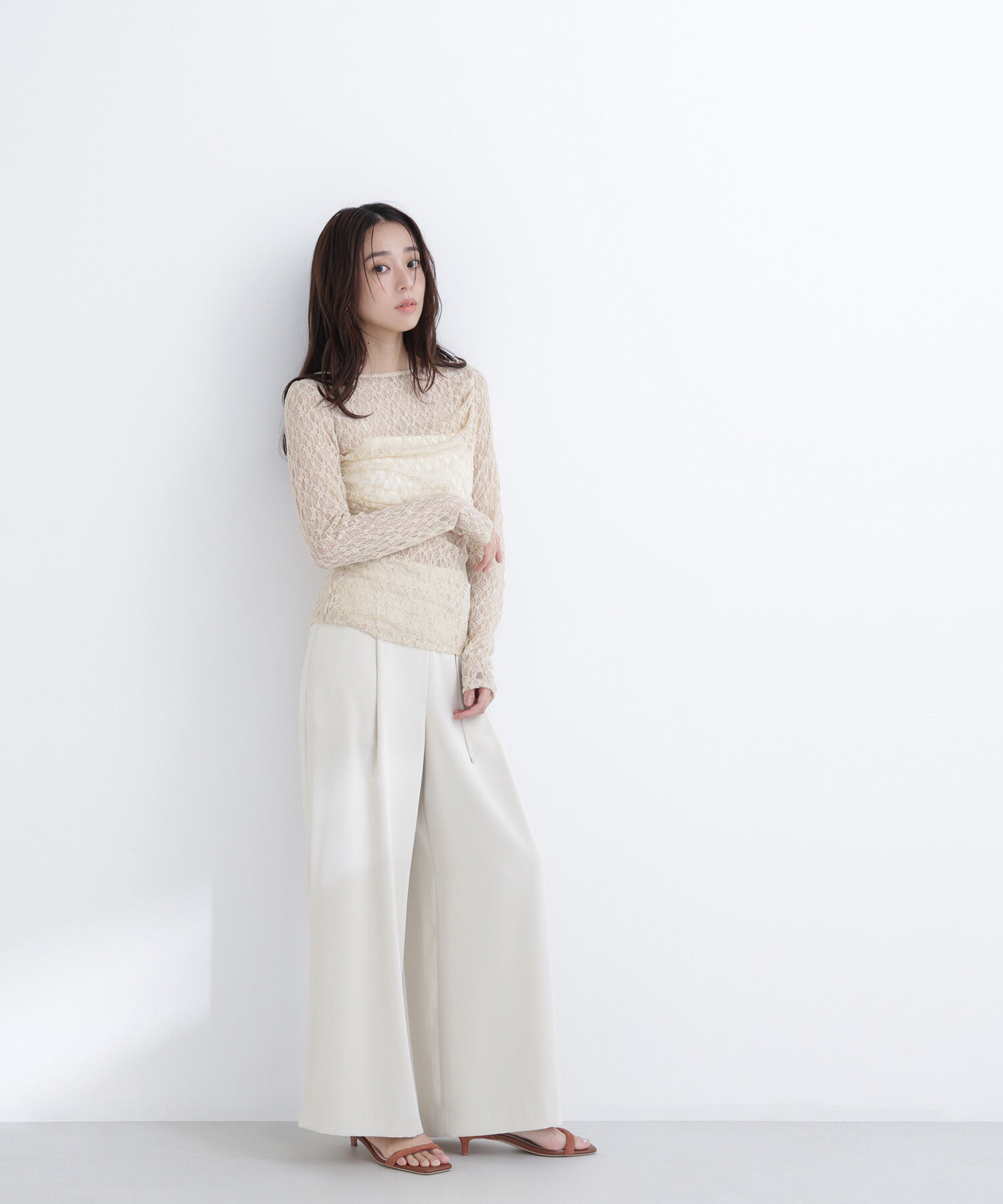  「レースドレープカットソー」|Tシャツ・カットソー|