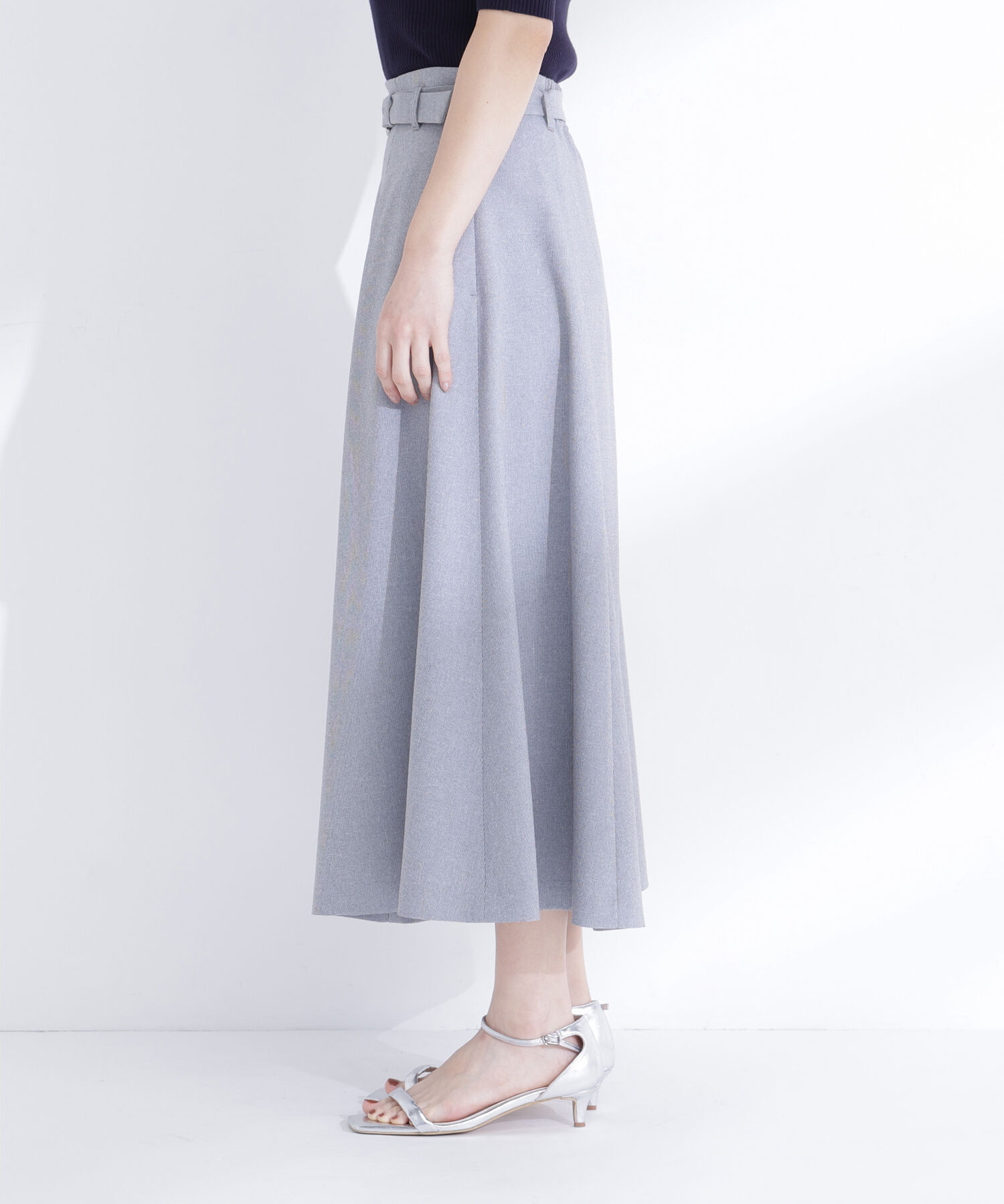  「メタルバックルフレアスカート」|スカート|