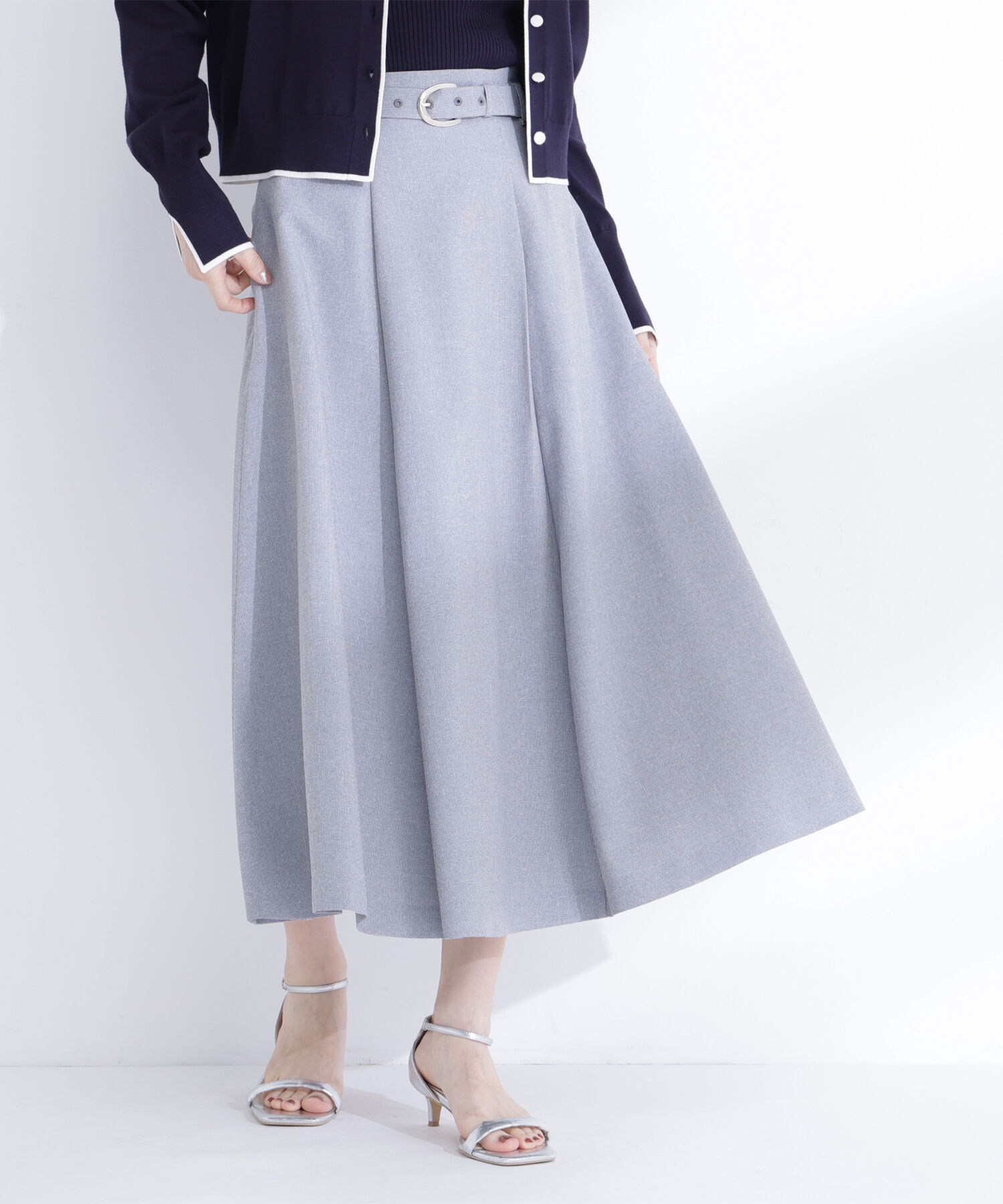  「メタルバックルフレアスカート」|スカート|