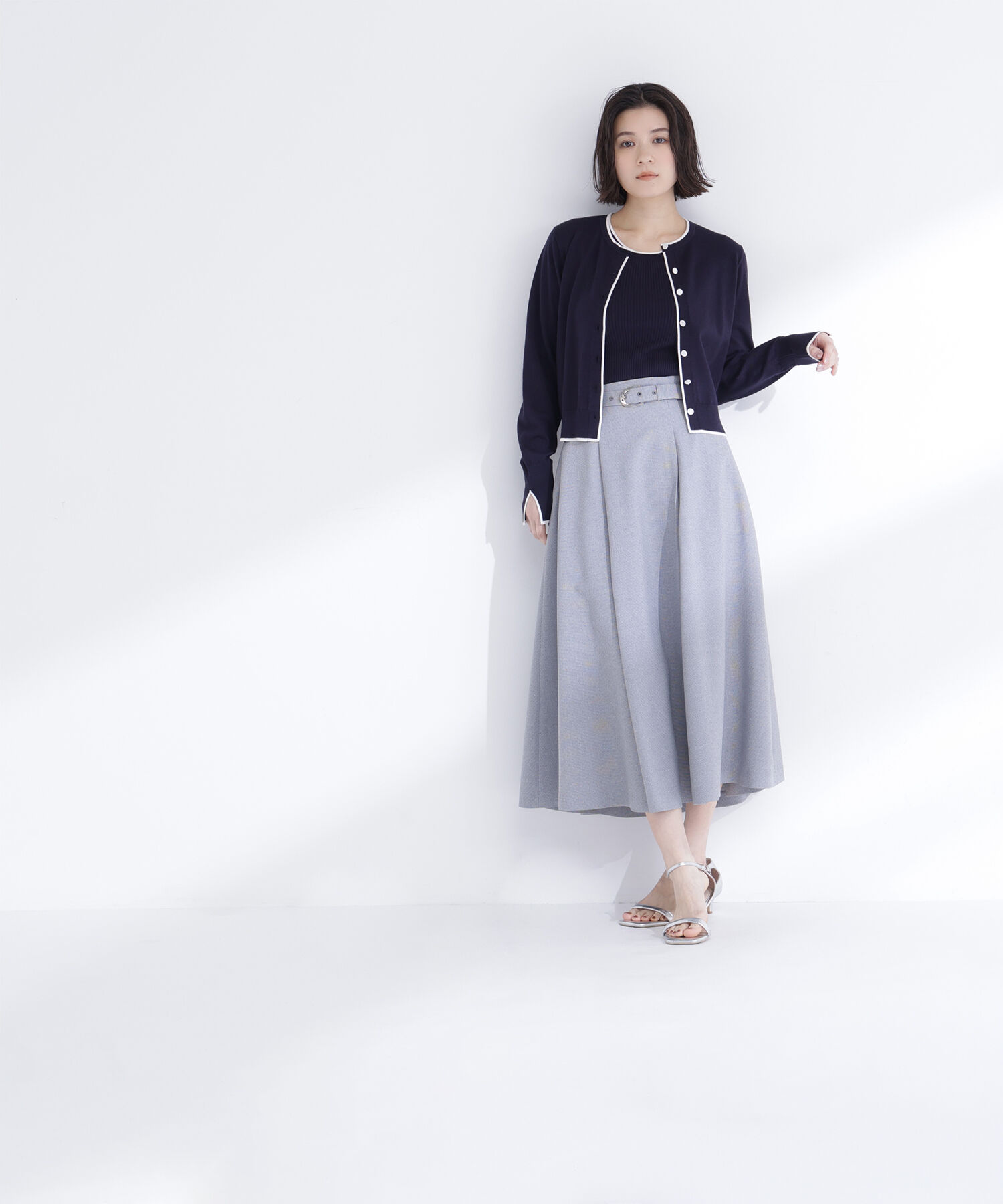  「メタルバックルフレアスカート」|スカート|