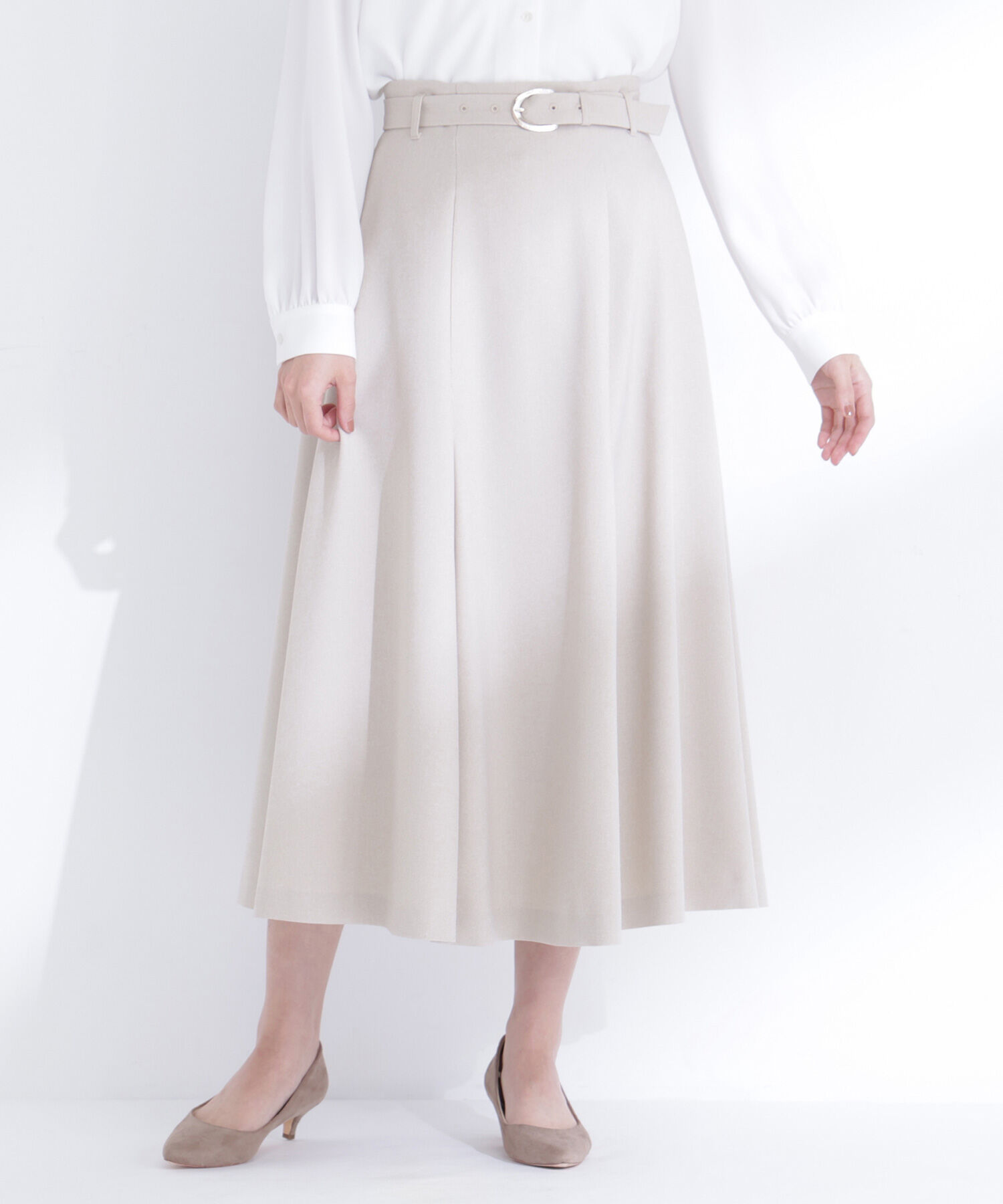  「メタルバックルフレアスカート」|スカート|