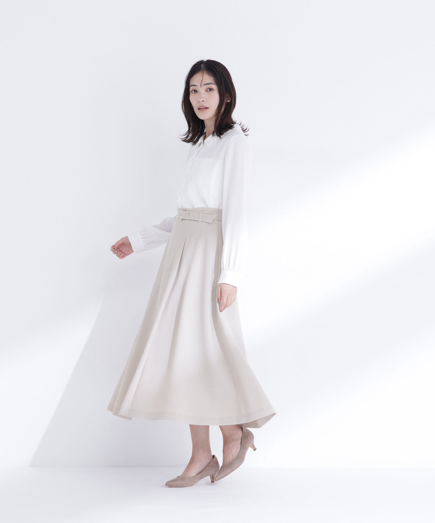  「メタルバックルフレアスカート」|スカート|