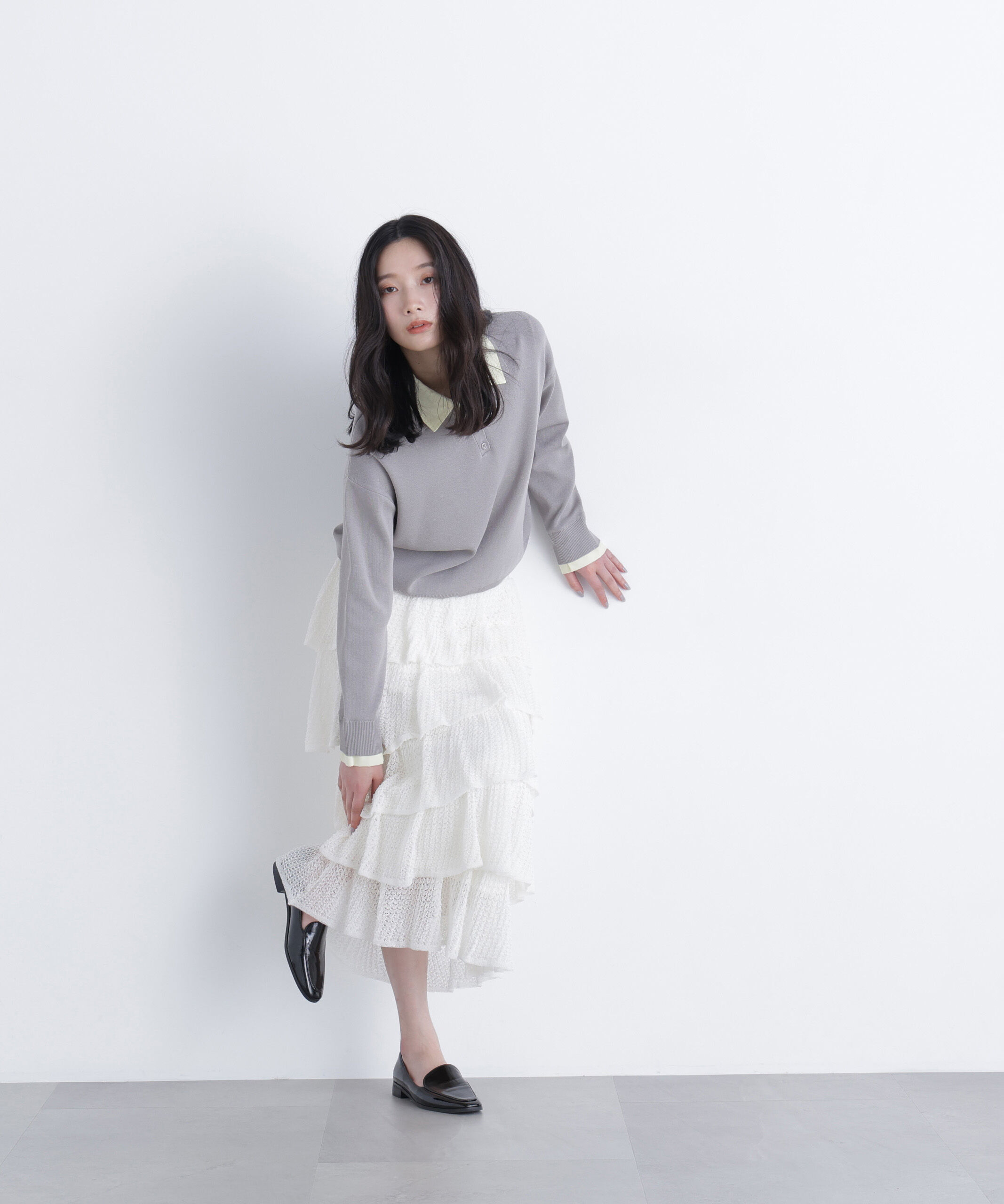  「〈N.〉シャツレイヤードニット」|ニット・セーター|