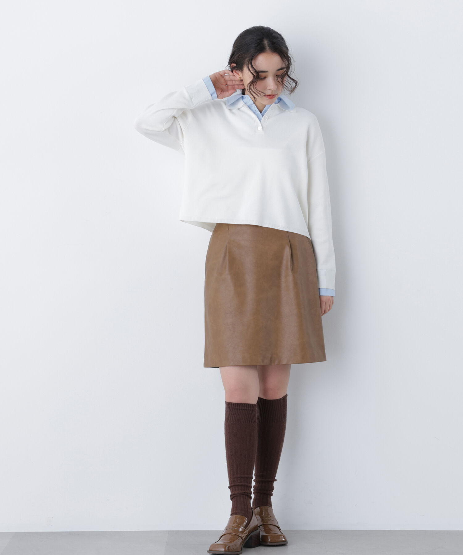  「〈N.〉シャツレイヤードニット」|ニット・セーター|