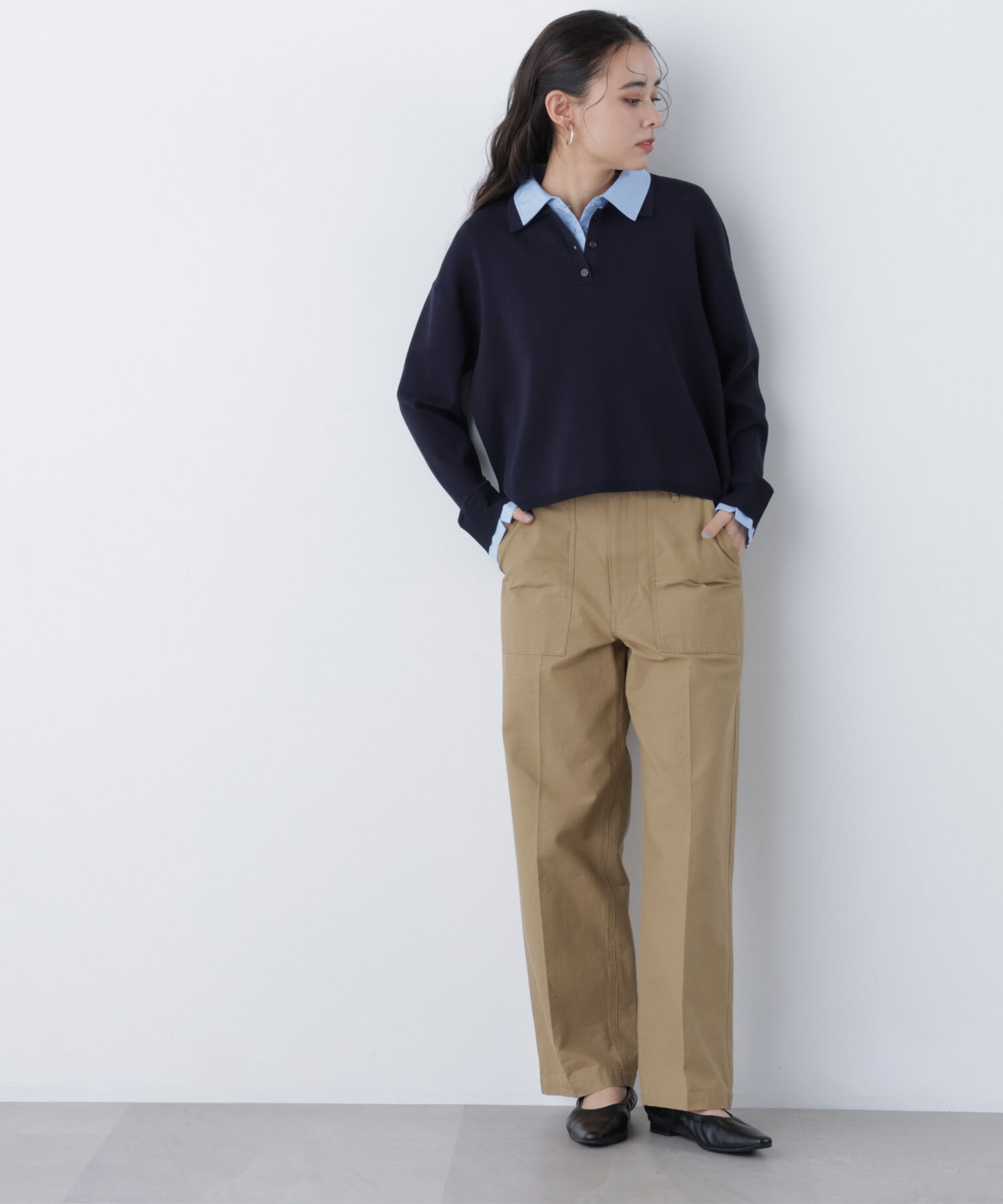  「〈N.〉シャツレイヤードニット」|ニット・セーター|