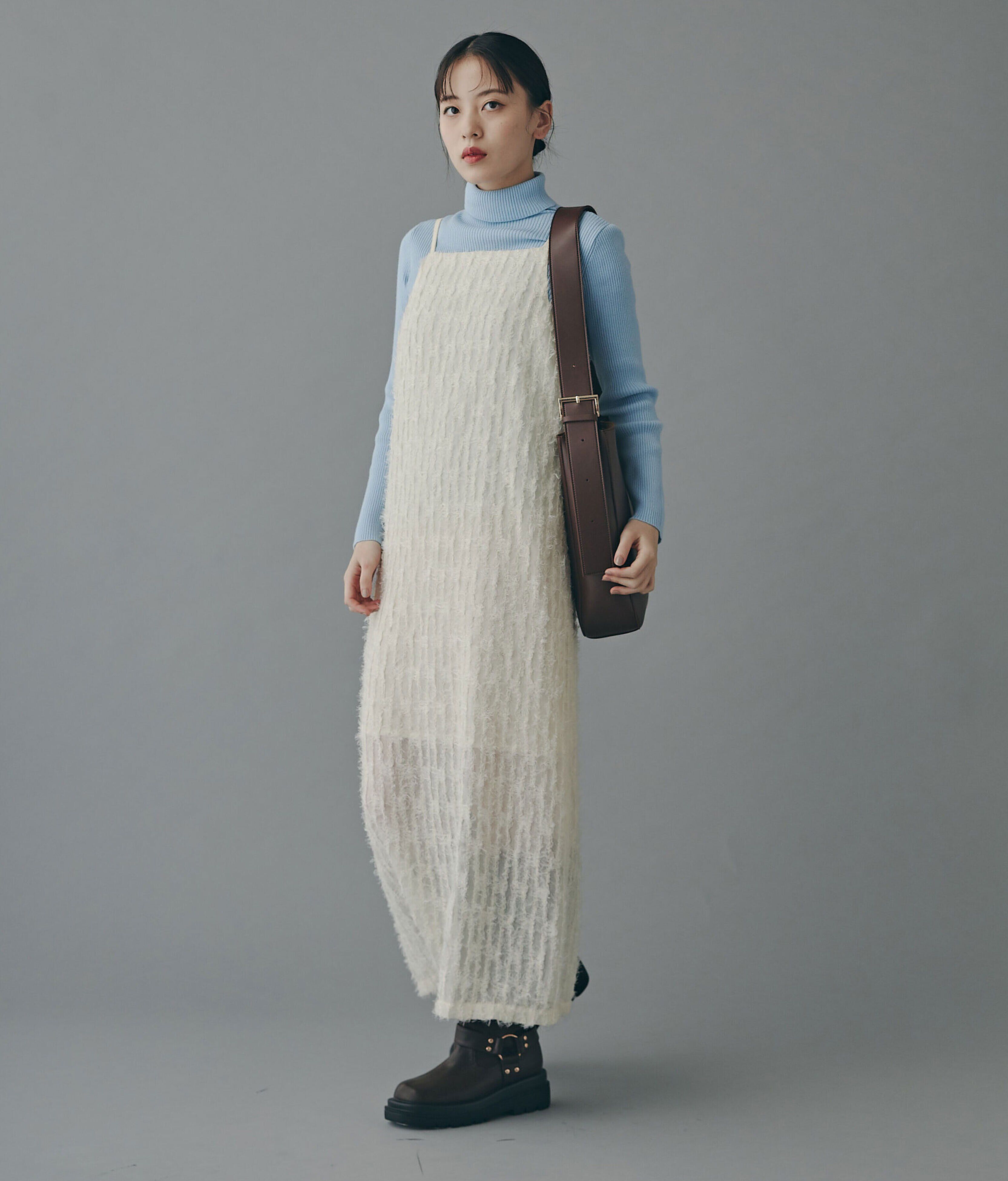  「シャギーキャミナローワンピース」|ワンピース|オフホワイト