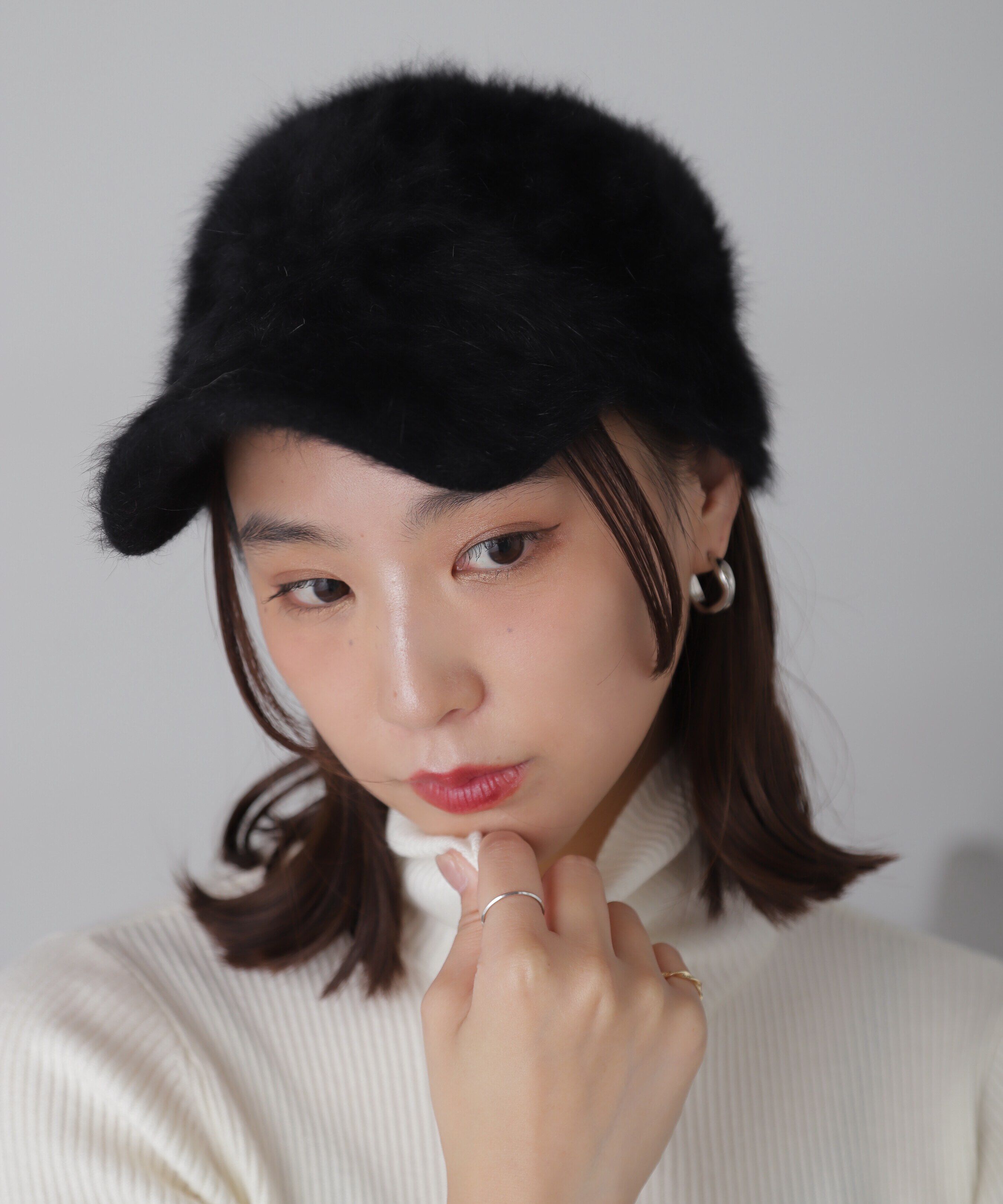  「シャギーキャップ」|ソックス|ブラック