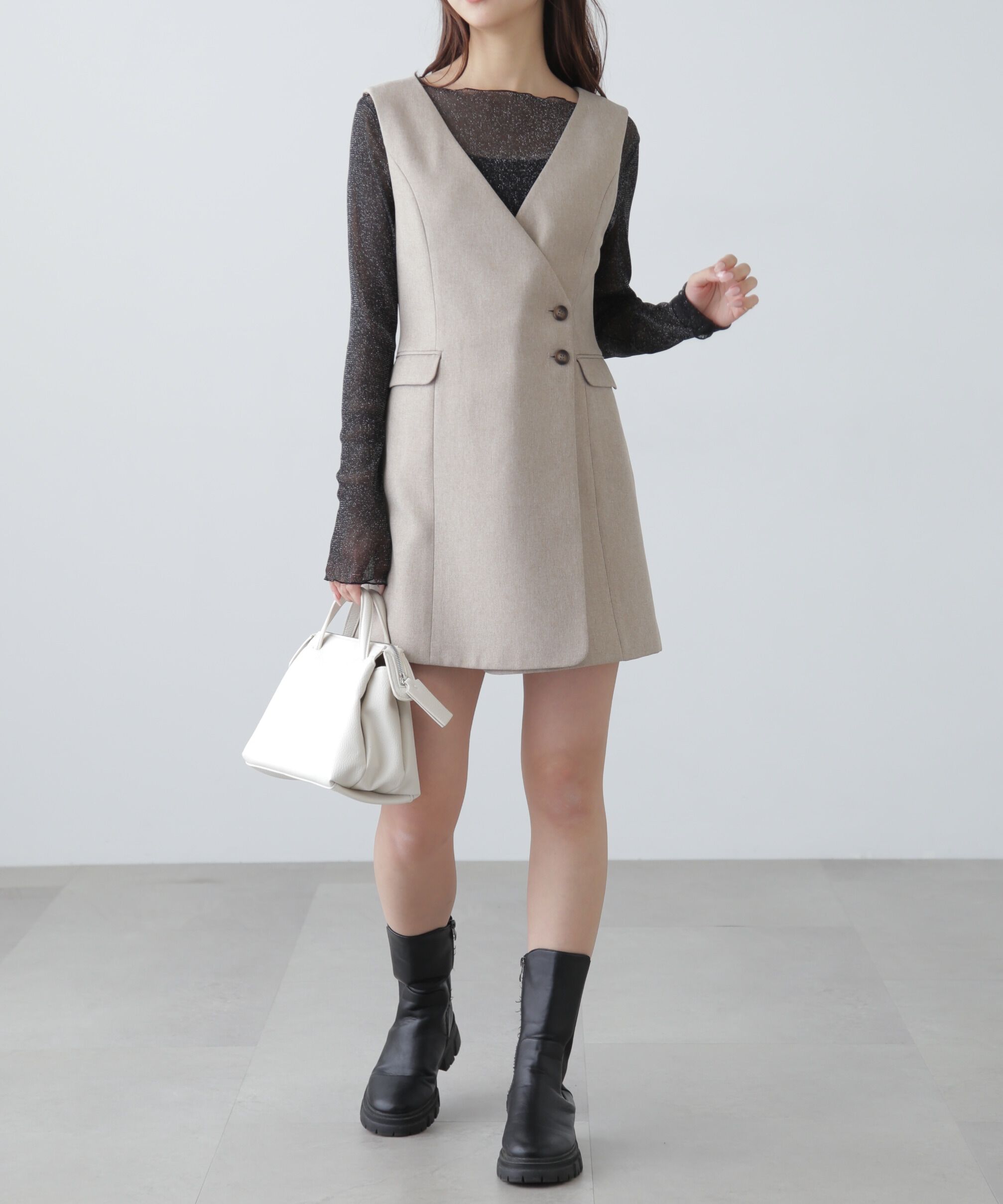  「ラメシアーボートネックカットソー」|Tシャツ・カットソー|