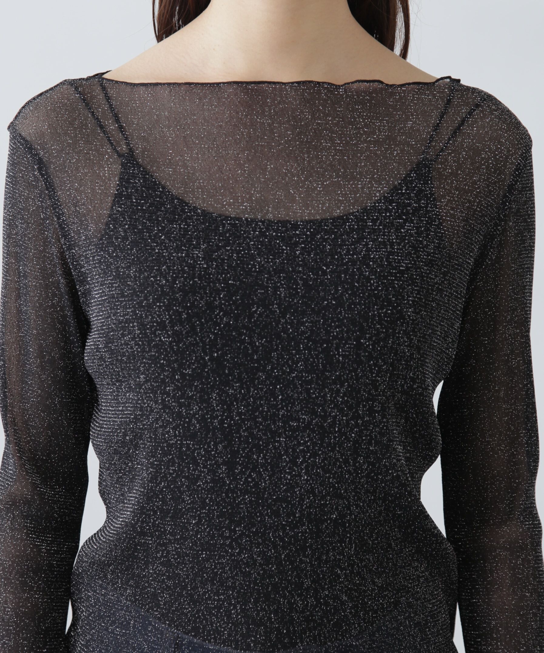  「ラメシアーボートネックカットソー」|Tシャツ・カットソー|