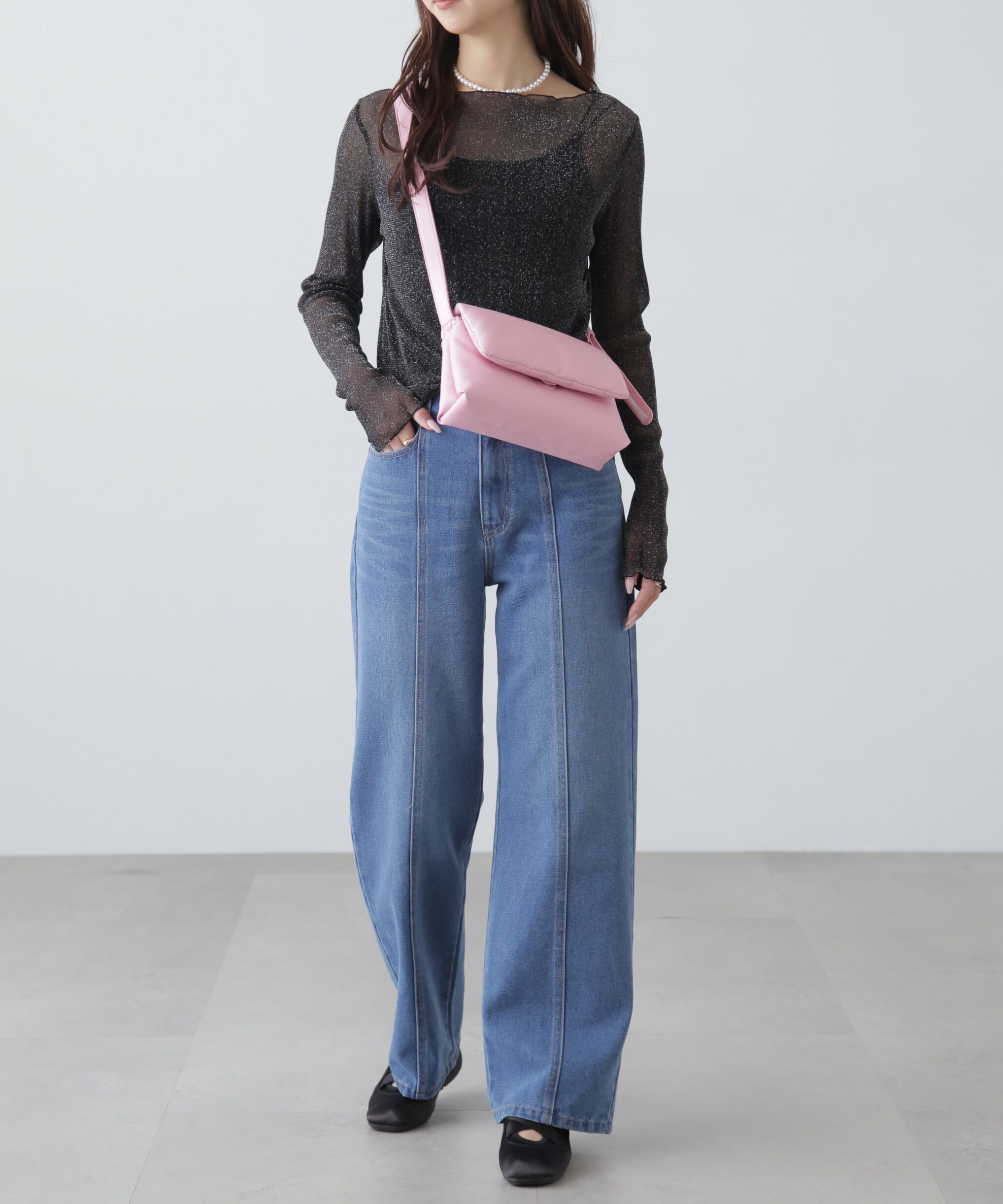  「ラメシアーボートネックカットソー」|Tシャツ・カットソー|