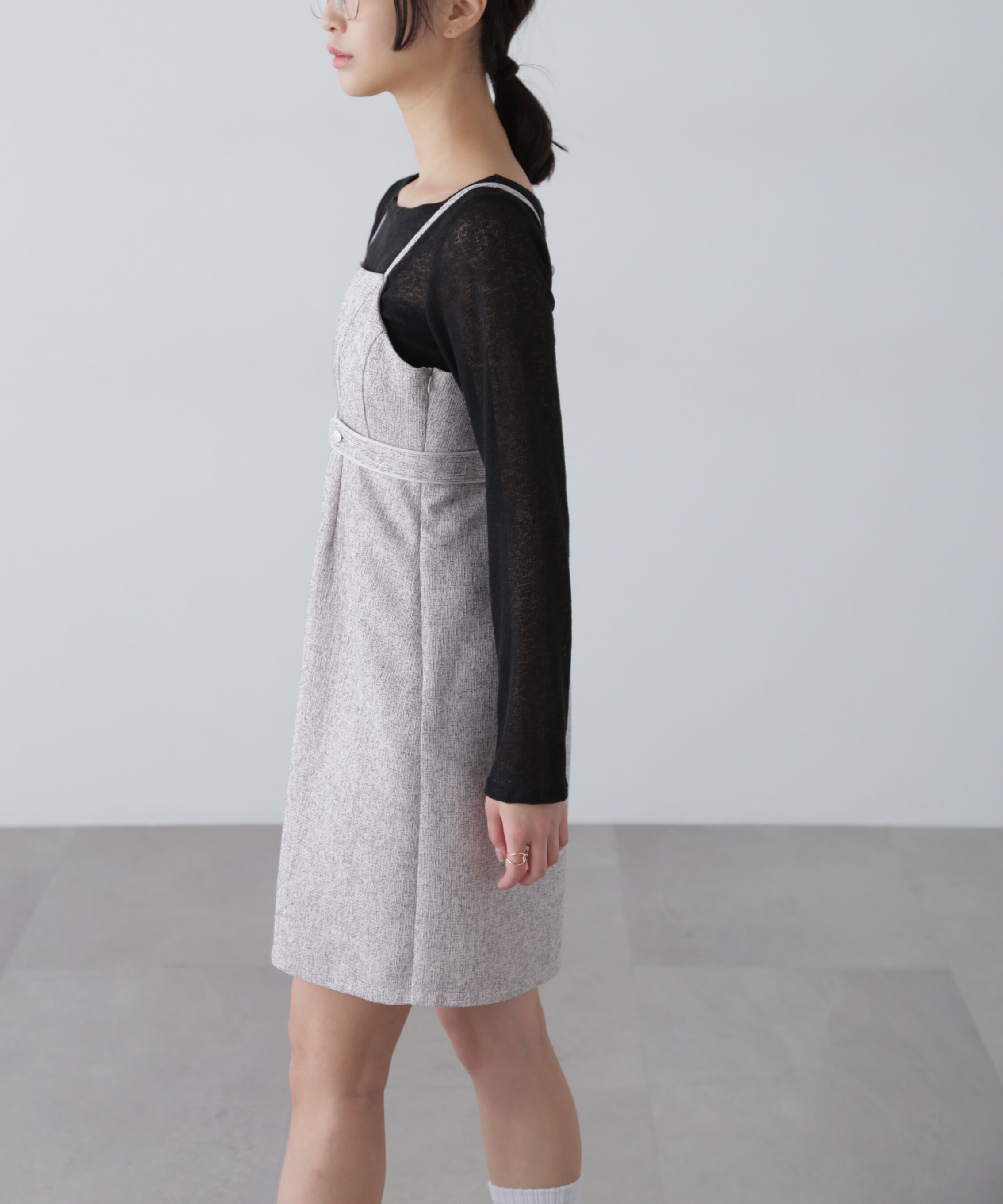 「ツイードライクキャミミニワンピース」|ワンピース|