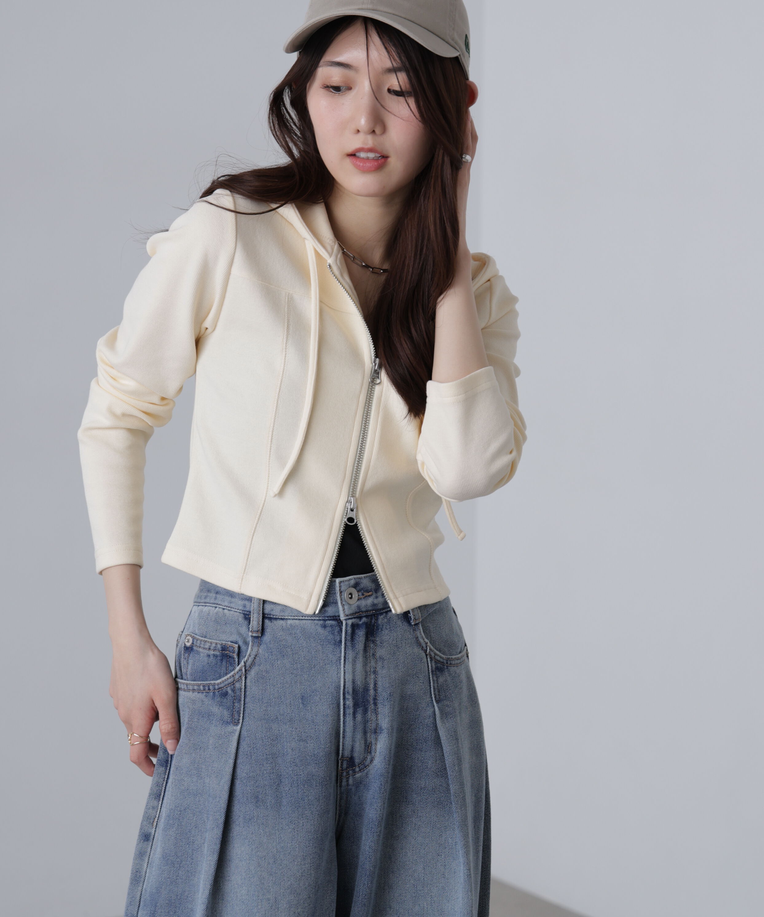  「フィットジップパーカー」|Tシャツ・カットソー|