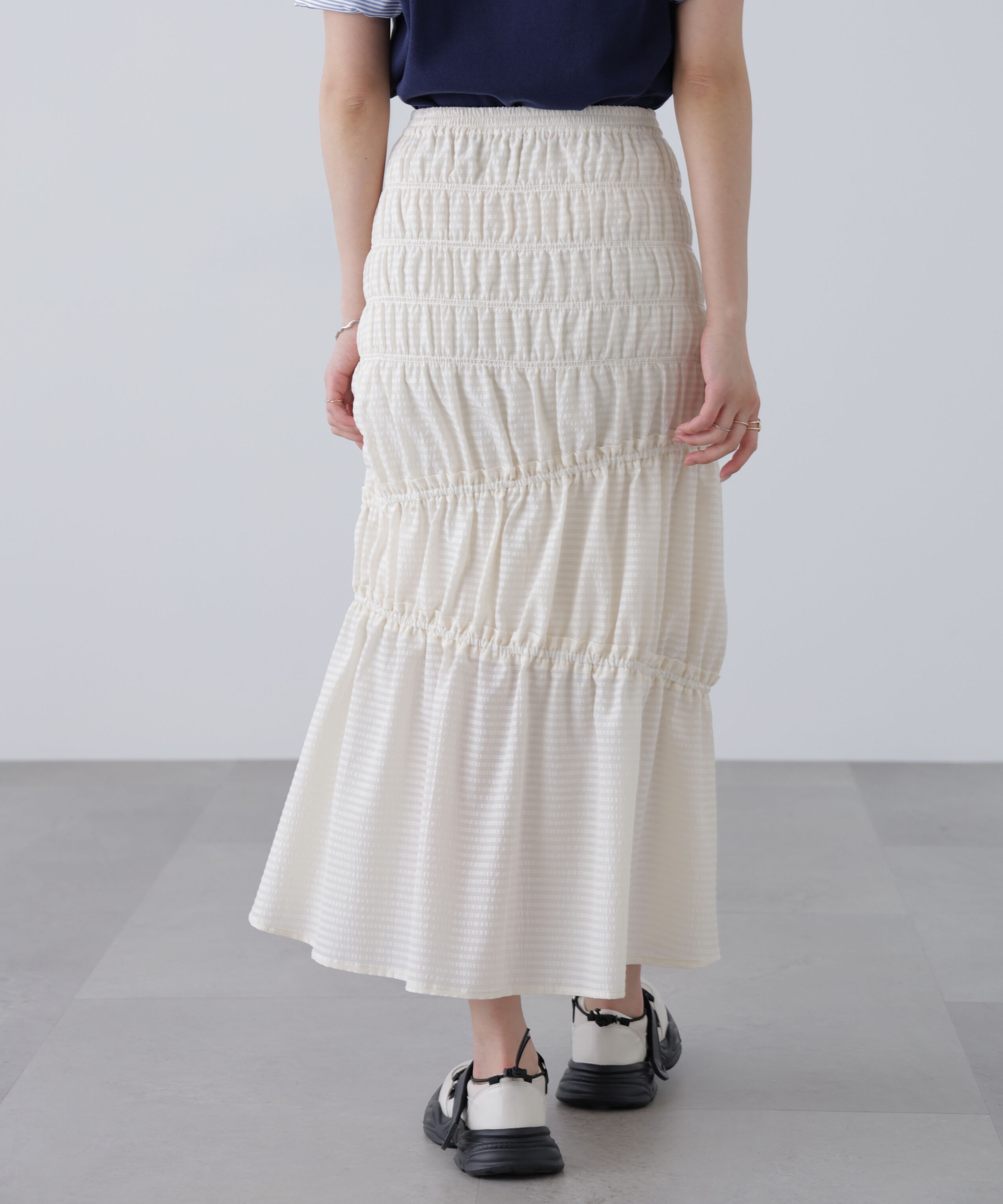  「シアーボーダーシャーリングスカート」|スカート|