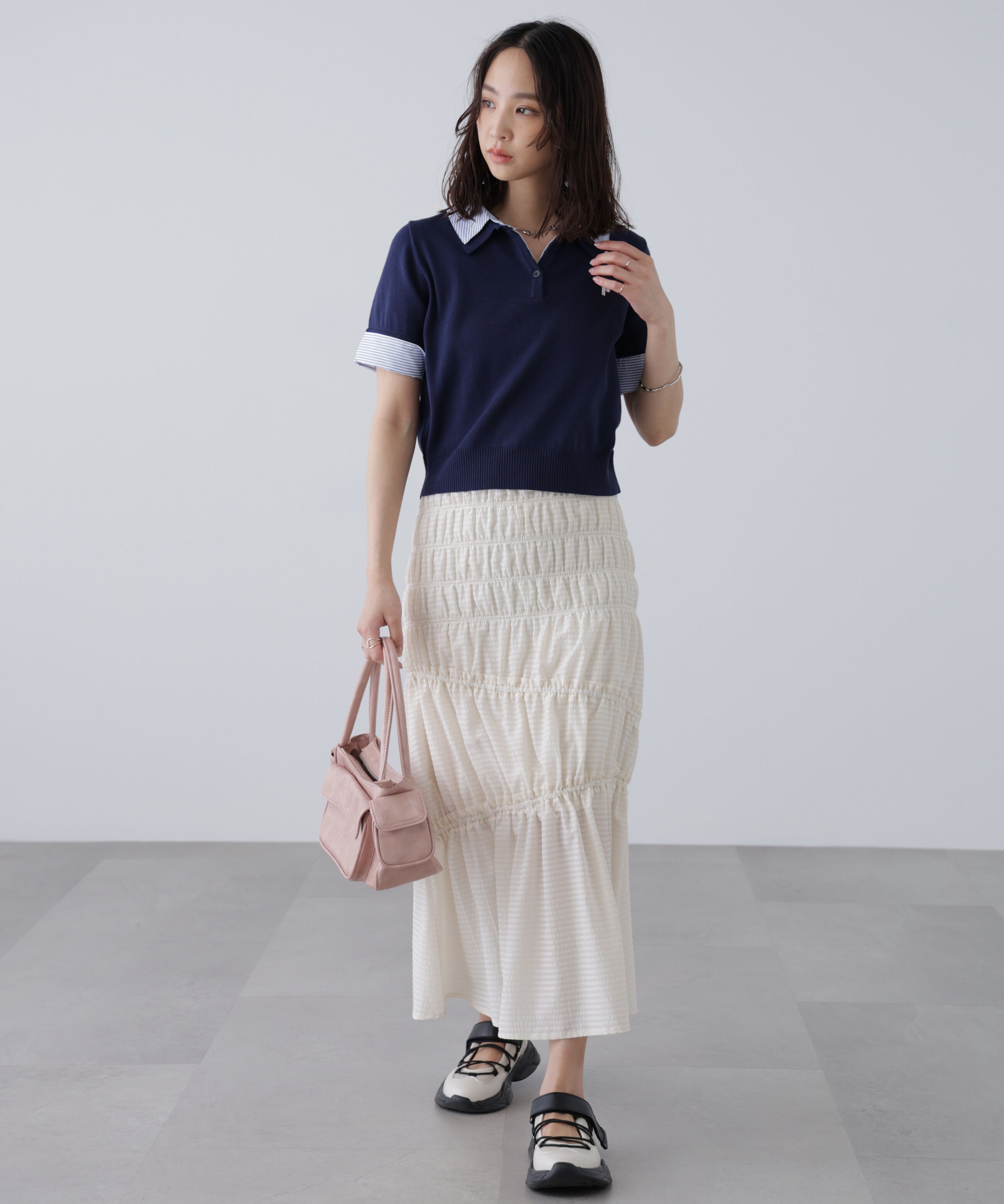  「シアーボーダーシャーリングスカート」|スカート|