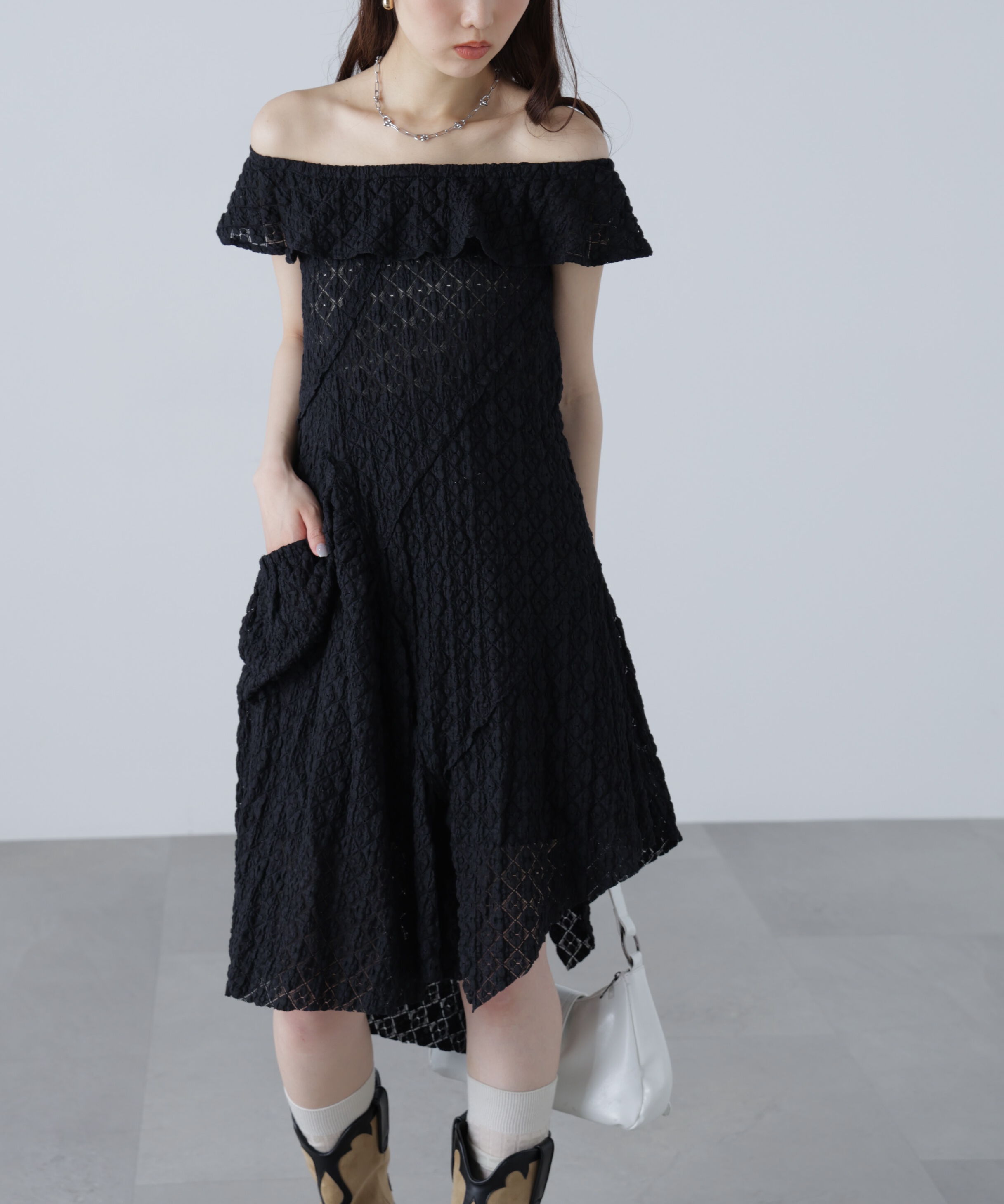  「イレヘムオフショルミニワンピース」|ワンピース|