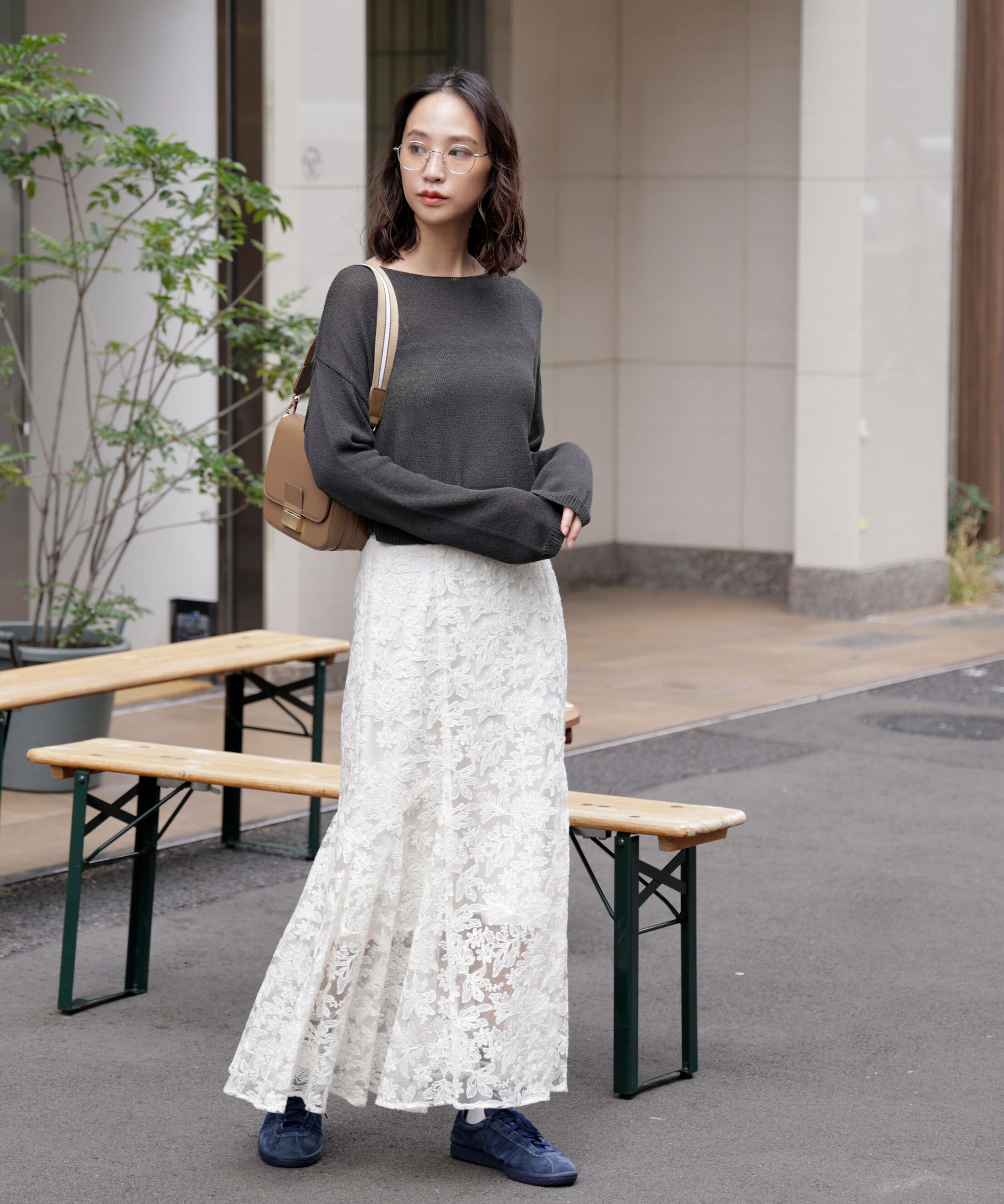  「透かしあみ天竺短丈ニット」|ニット・セーター|