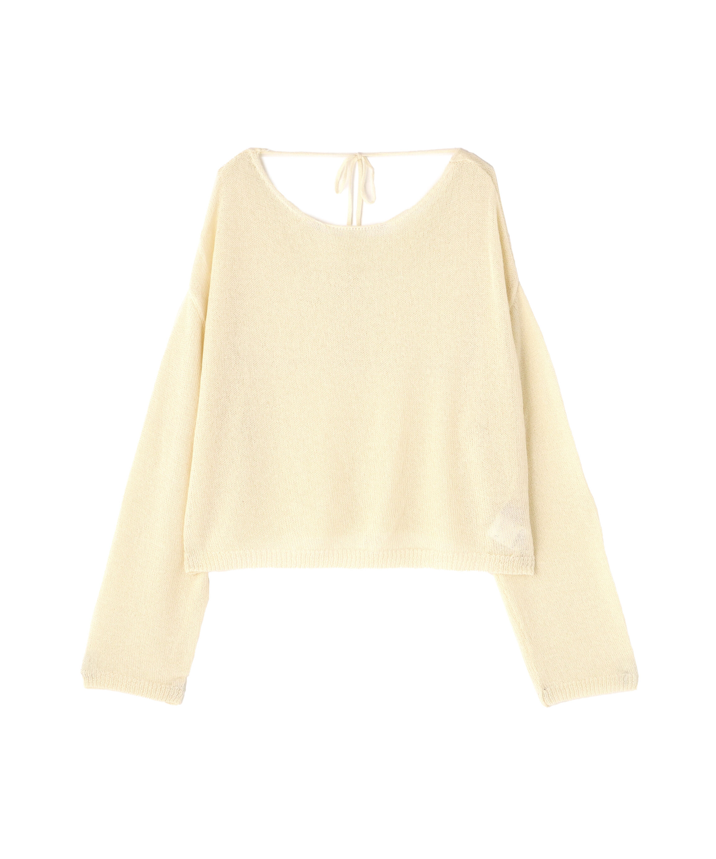  「透かしあみ天竺短丈ニット」|ニット・セーター|