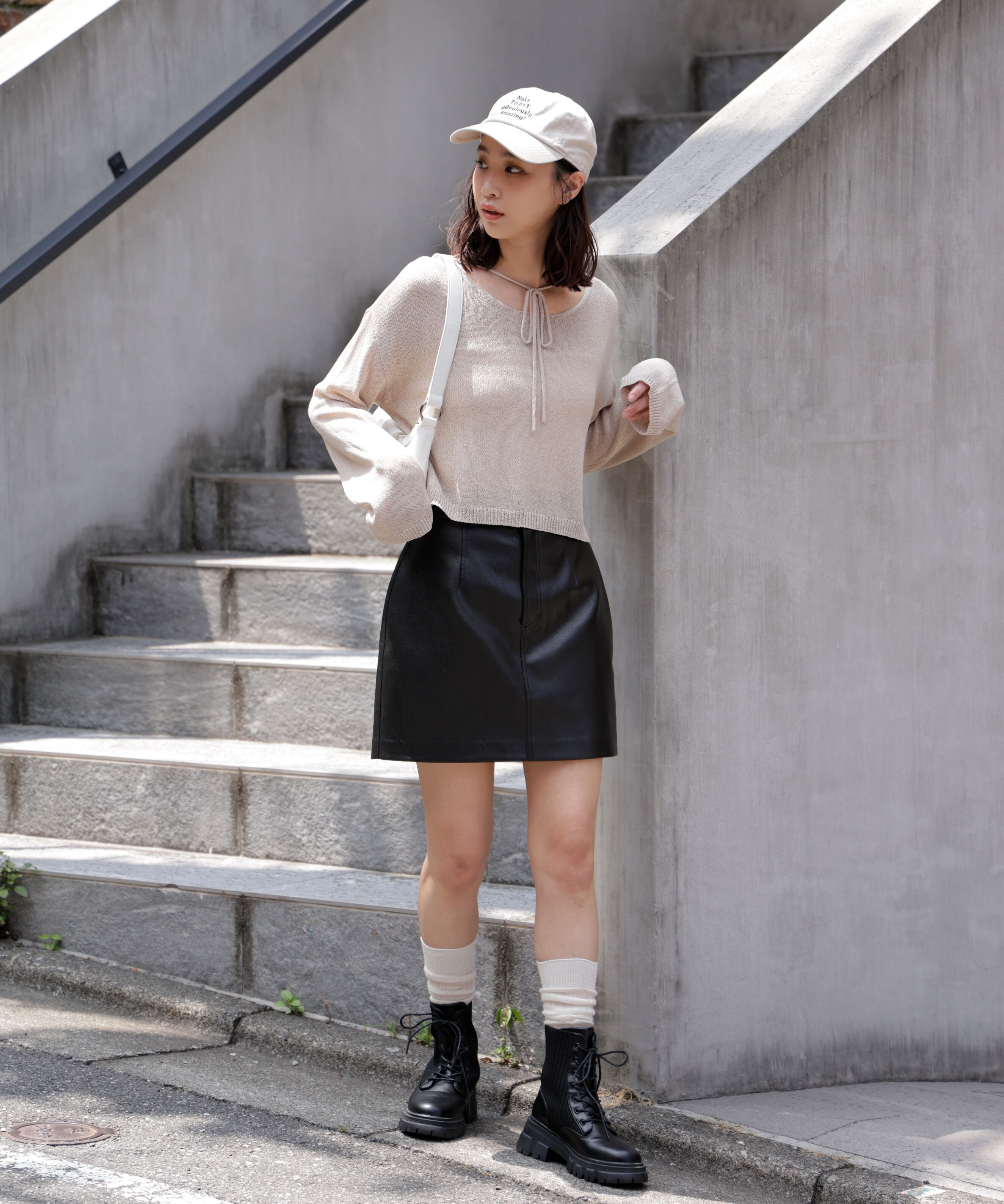  「透かしあみ天竺短丈ニット」|ニット・セーター|