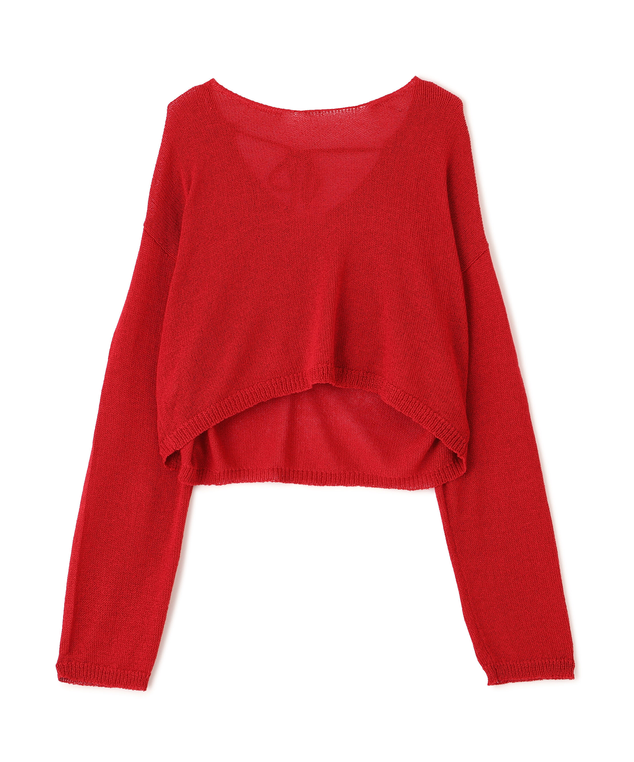  「透かしあみ天竺短丈ニット」|ニット・セーター|