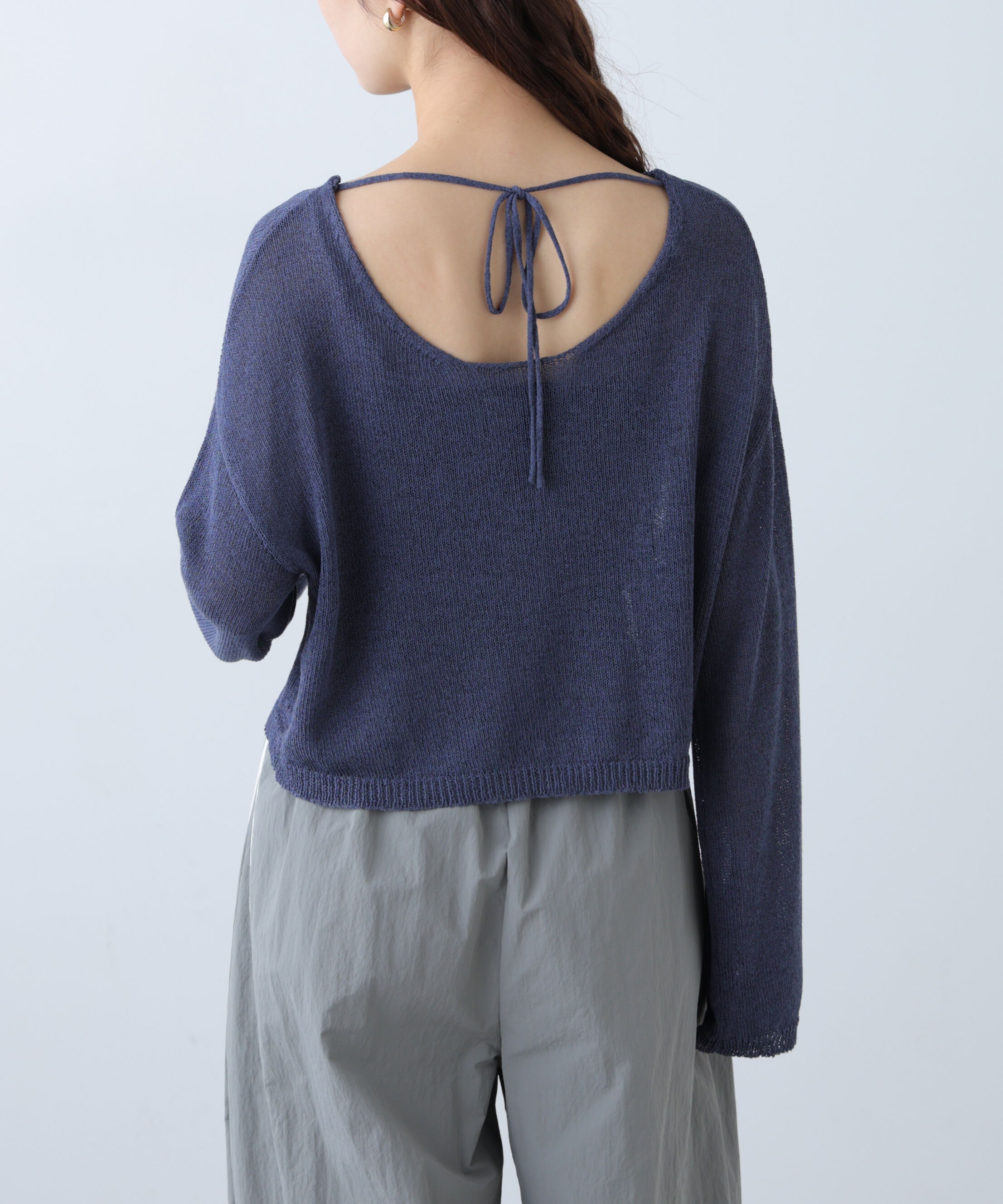  「透かしあみ天竺短丈ニット」|ニット・セーター|