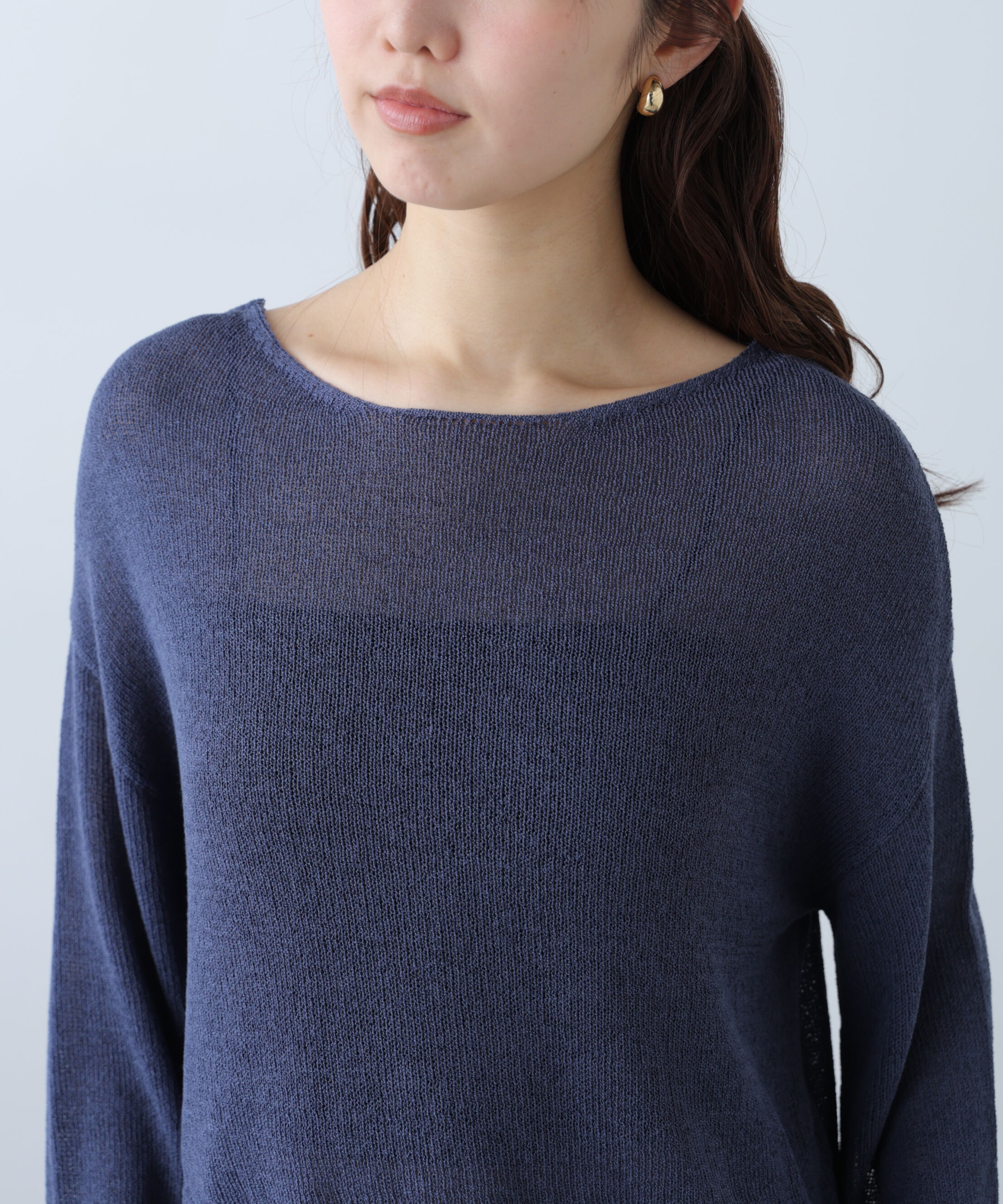  「透かしあみ天竺短丈ニット」|ニット・セーター|