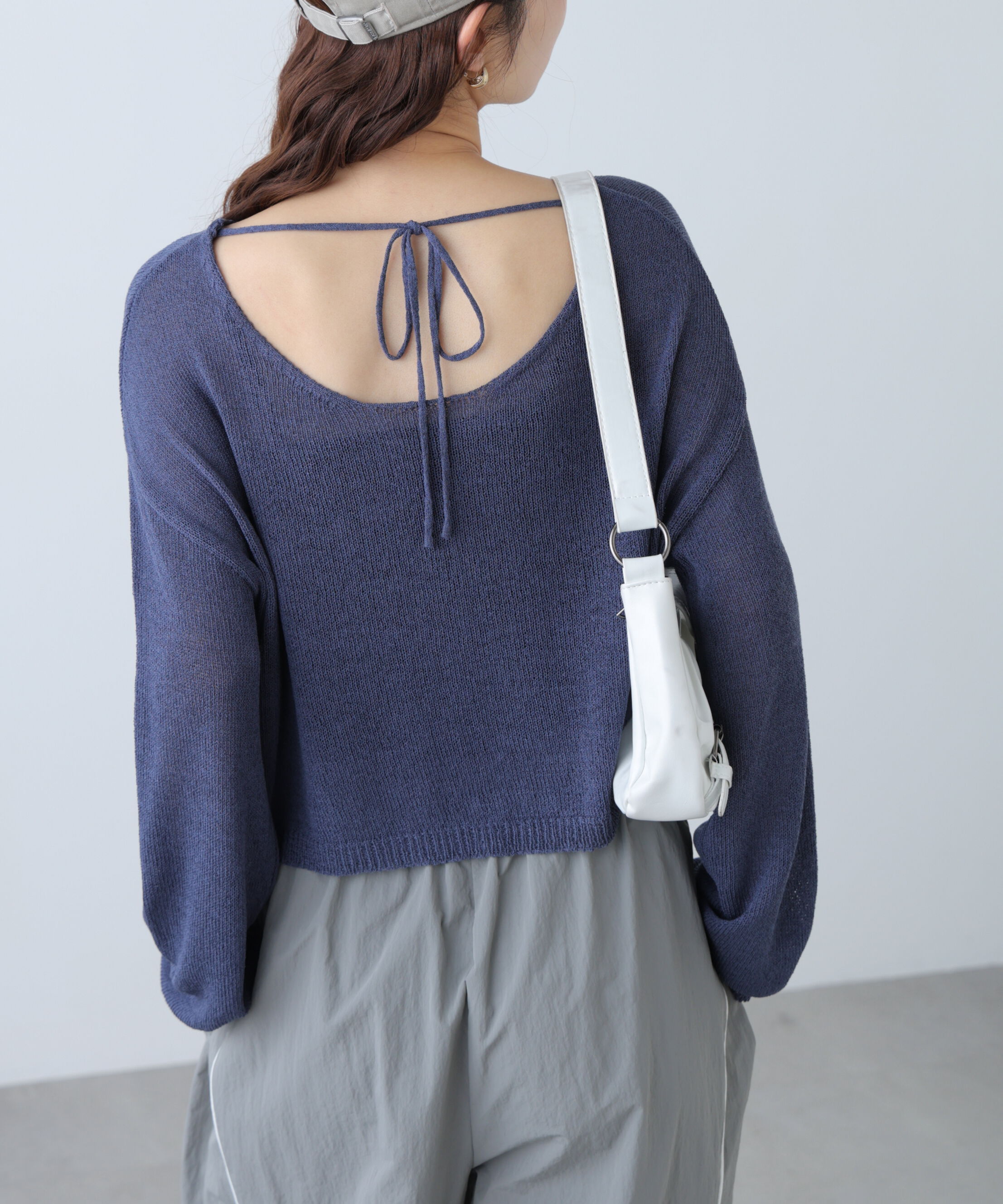  「透かしあみ天竺短丈ニット」|ニット・セーター|