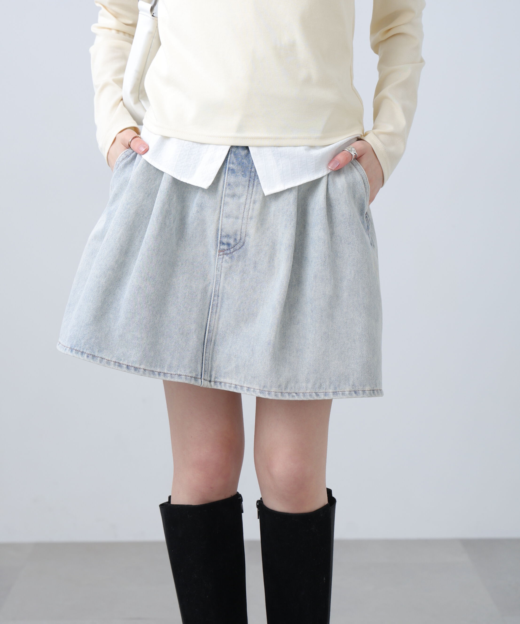  「ヨークフレアデニムミニスカート」|スカート|ブルーケミカ 3