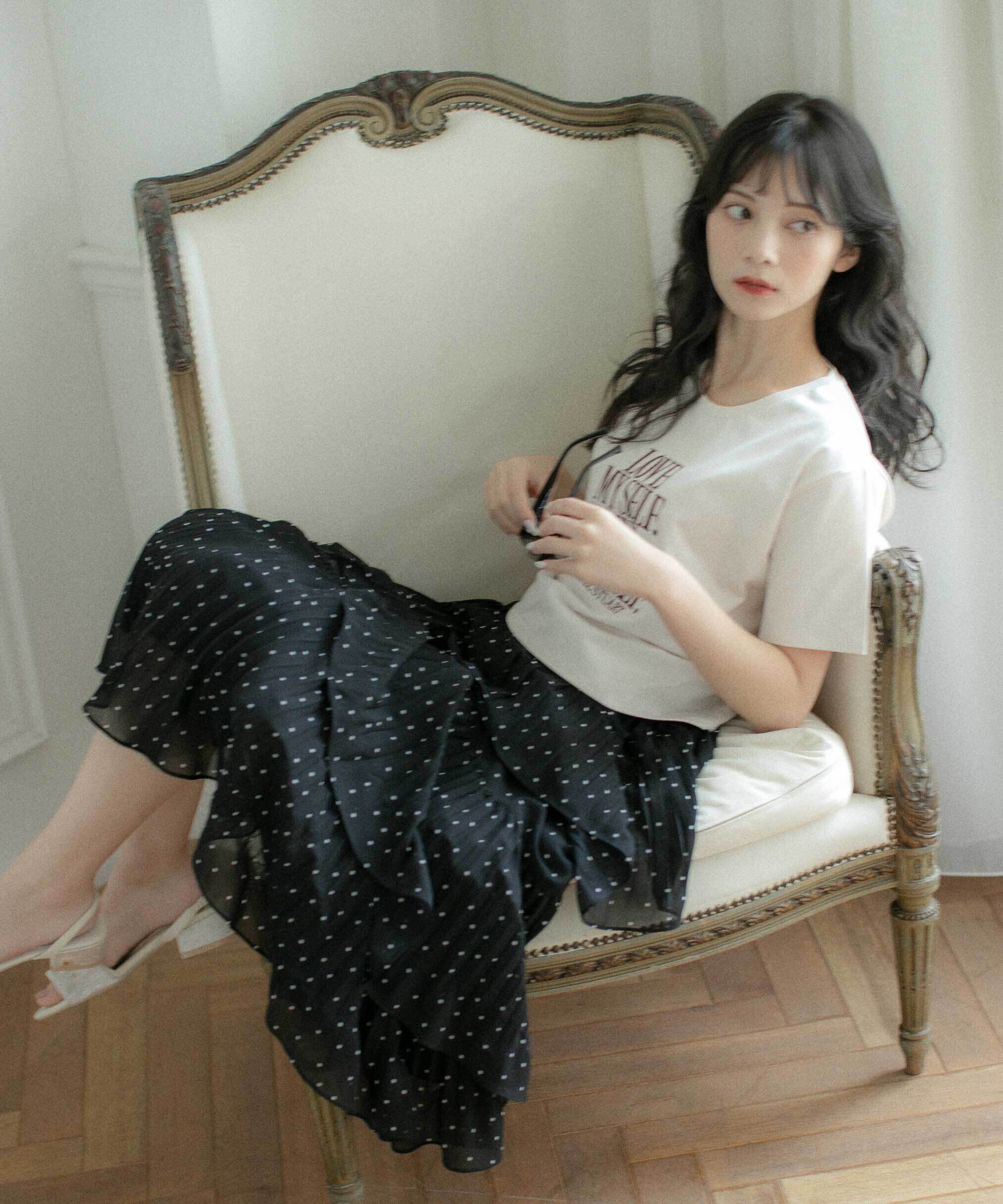  「アシメプリーツティアードスカート」|スカート|