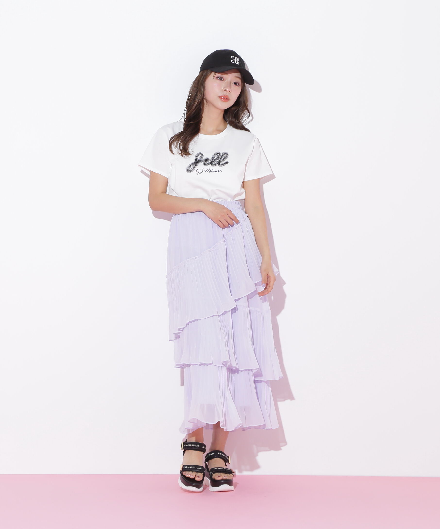  「アシメプリーツティアードスカート」|スカート|