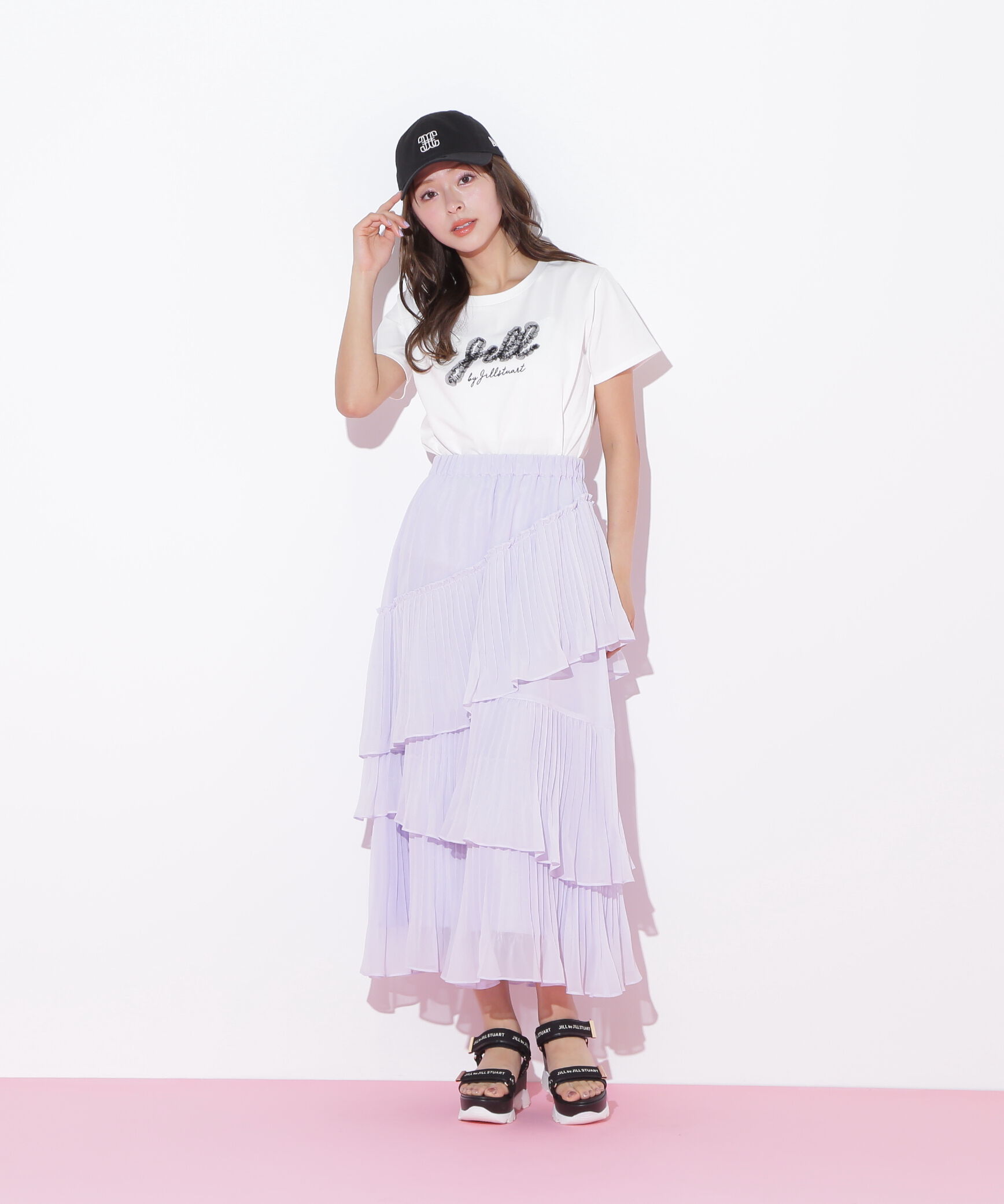  「アシメプリーツティアードスカート」|スカート|