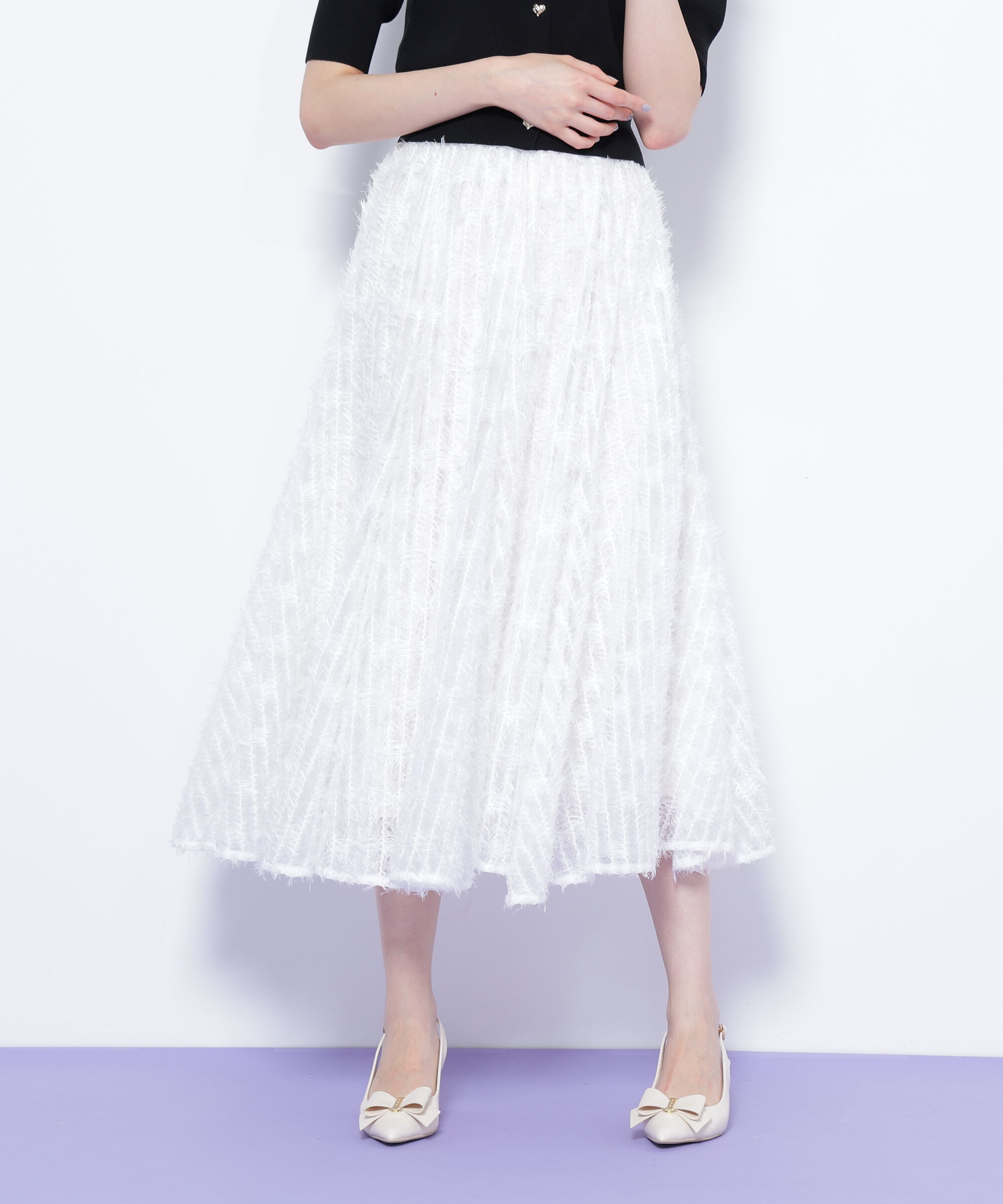  「フェザーテープチュールスカート」|スカート|