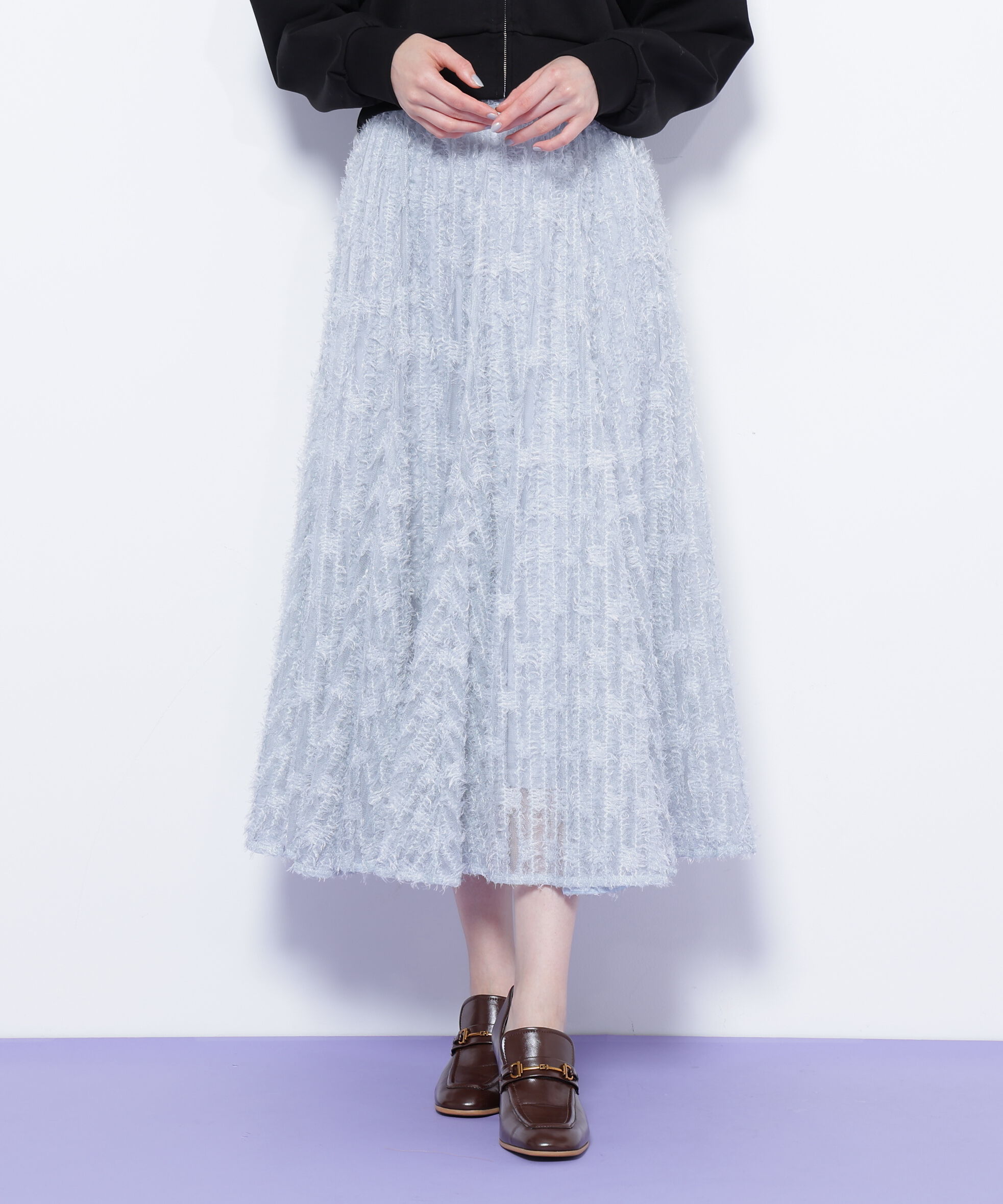  「フェザーテープチュールスカート」|スカート|